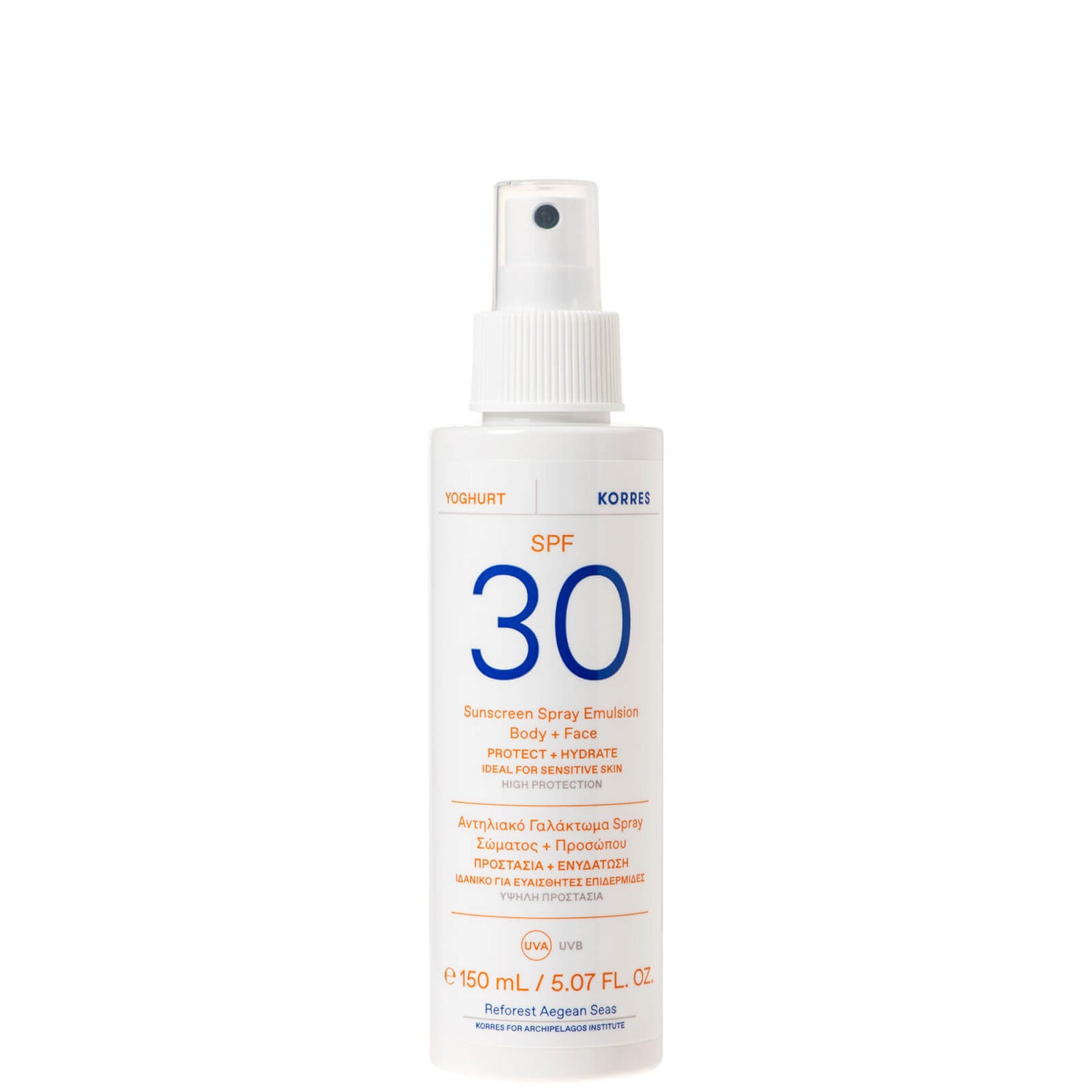 KORRES YOGHURT Spray Emulsion Body and Face SPF30 150ml - LOOKFANTASTIC