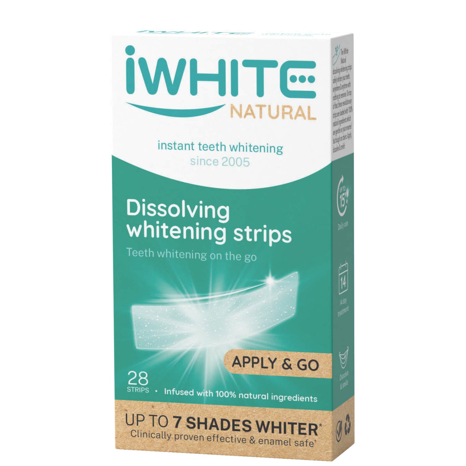 iWhite Natural Teeth Whitening Strips x28 0.9g LOOKFANTASTIC