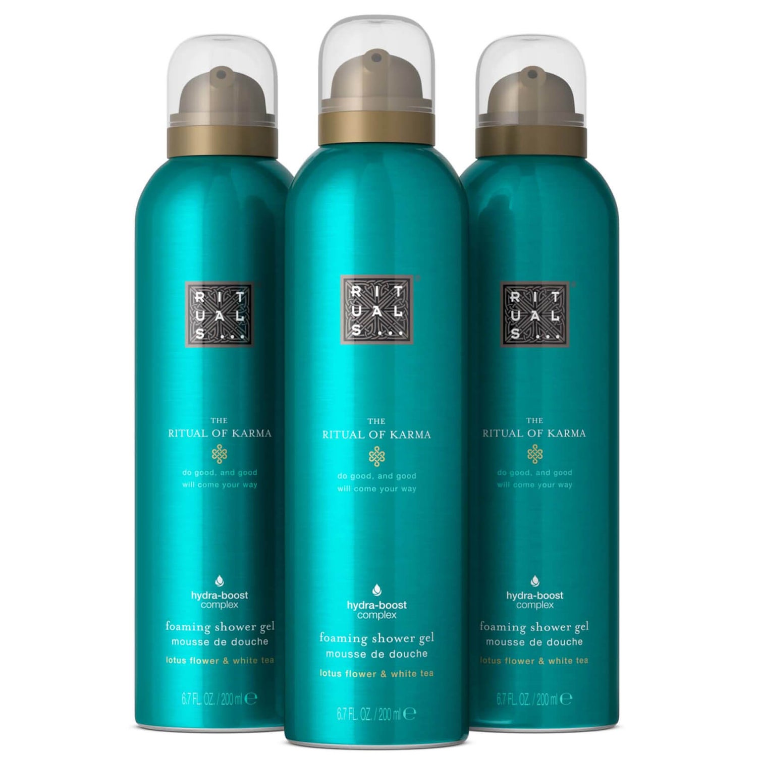 Rituals The Ritual of Karma Shower Foam Value Pack 600ml LOOKFANTASTIC