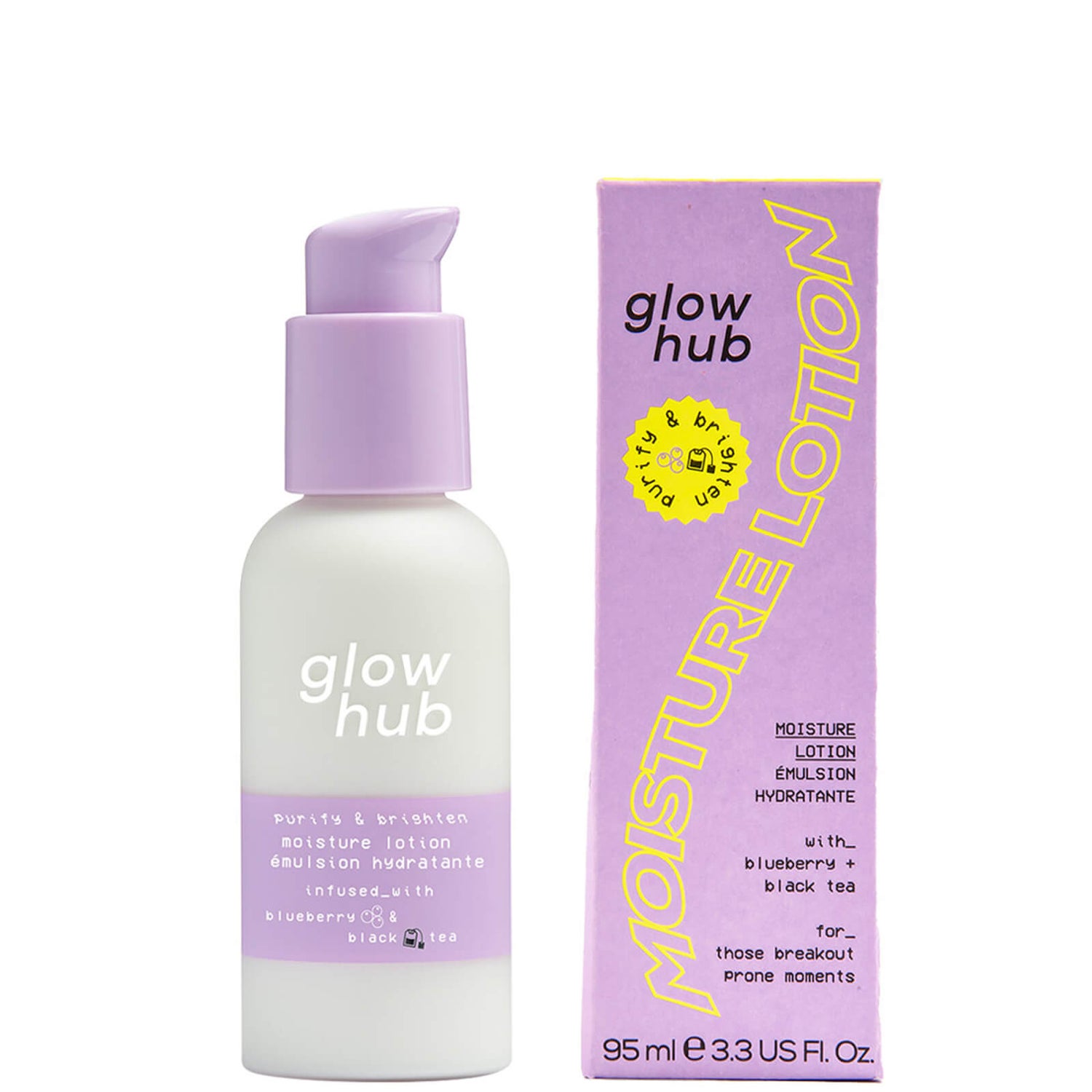 Glow Hub Purify and Brighten Moisture Lotion 95ml LOOKFANTASTIC