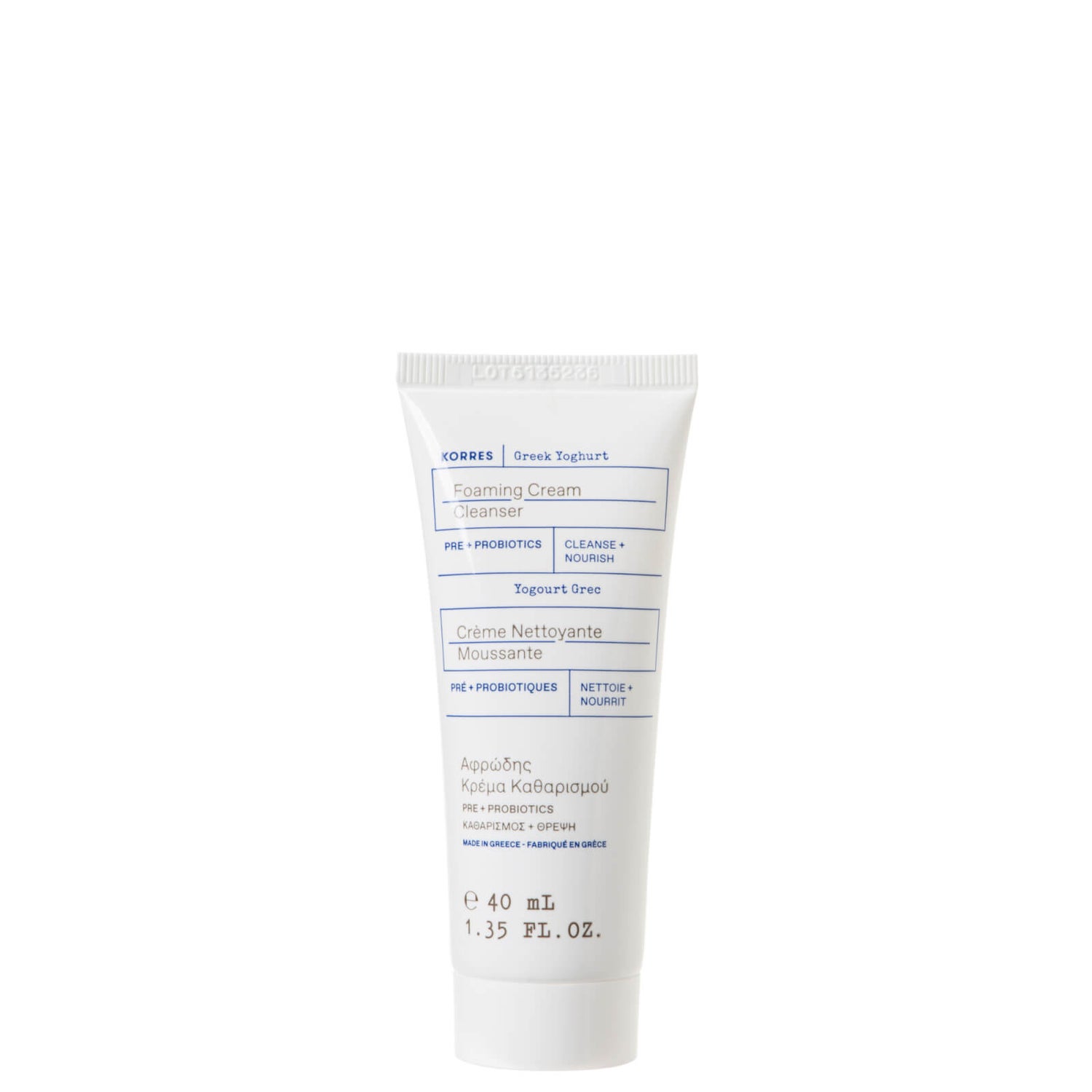 Korres Greek Yoghurt Foaming Cream Cleanser 40ml LOOKFANTASTIC