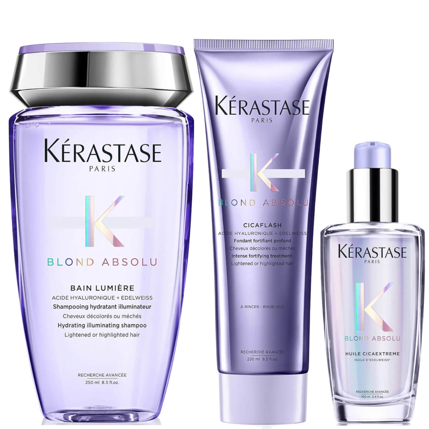 Kérastase Blond Absolu Shampoo, Conditioner and Oil Hair Routine for