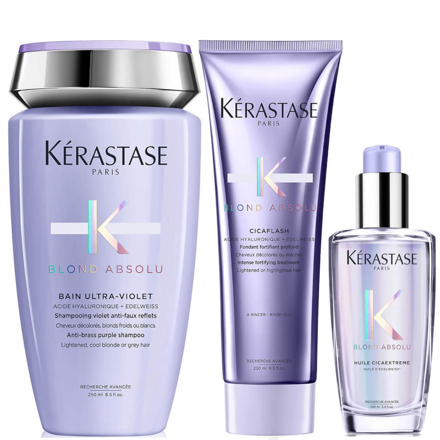 Kérastase Blond Absolu Ultraviolet Shampoo, Conditioner and Oil Trio