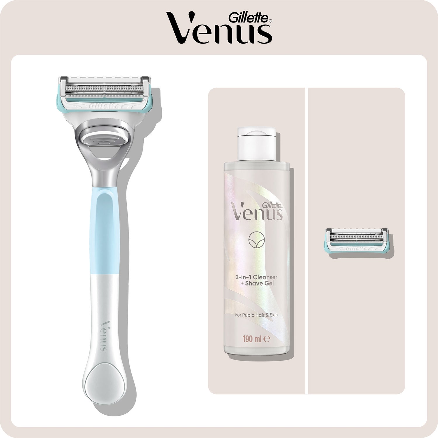 Venus Pubic Hair and Skin Starter Pack Gillette UK