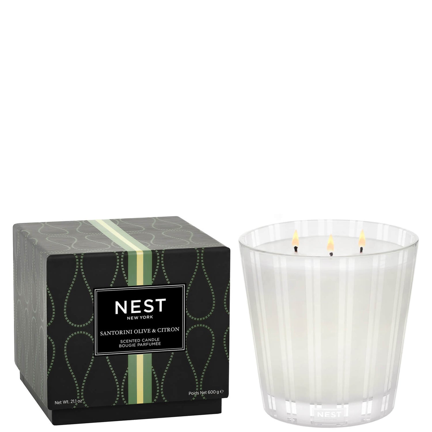 NEST New York Santorini Olive and Citron 3Wick Candle 600g