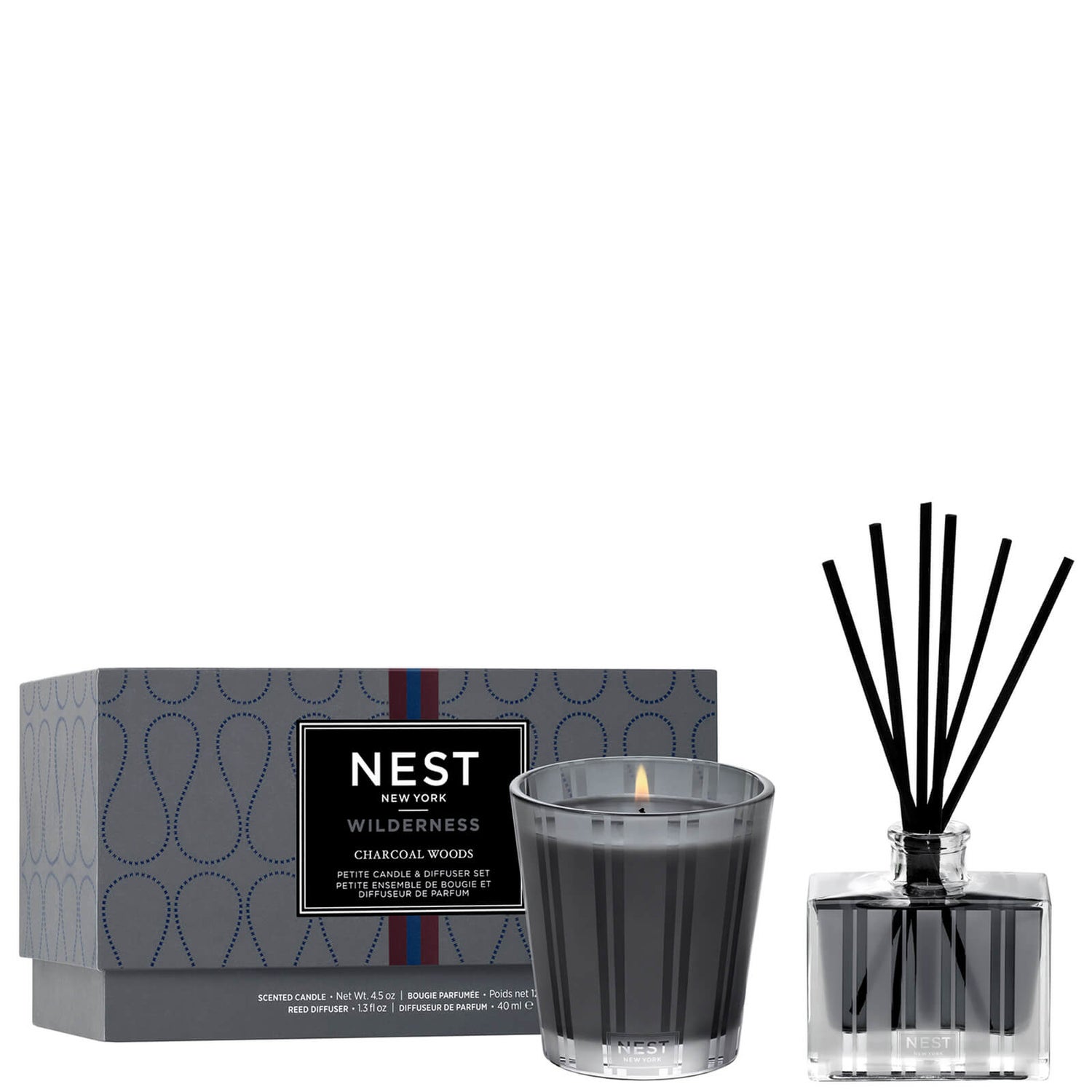 NEST New York Charcoal Woods Petite Candle and Diffuser Set