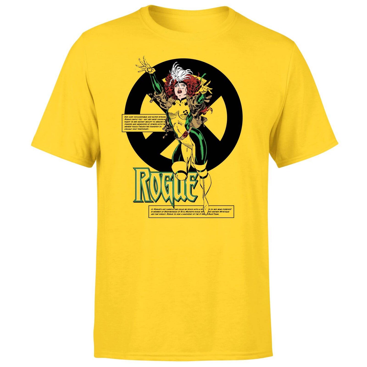 XMen Rogue Bio TShirt Yellow Clothing Zavvi UK