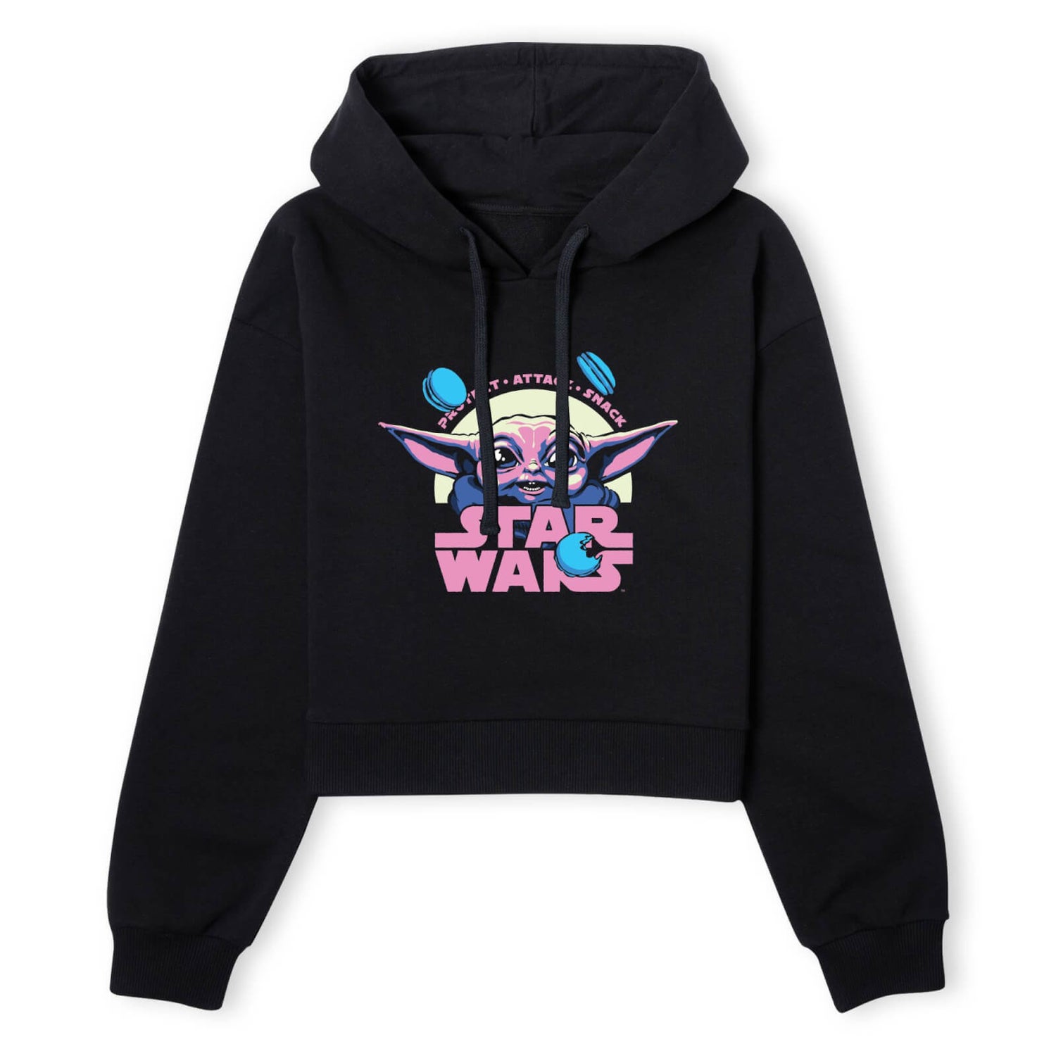 The Mandalorian Grogu Protect Attack Snack Women's Cropped Hoodie ...