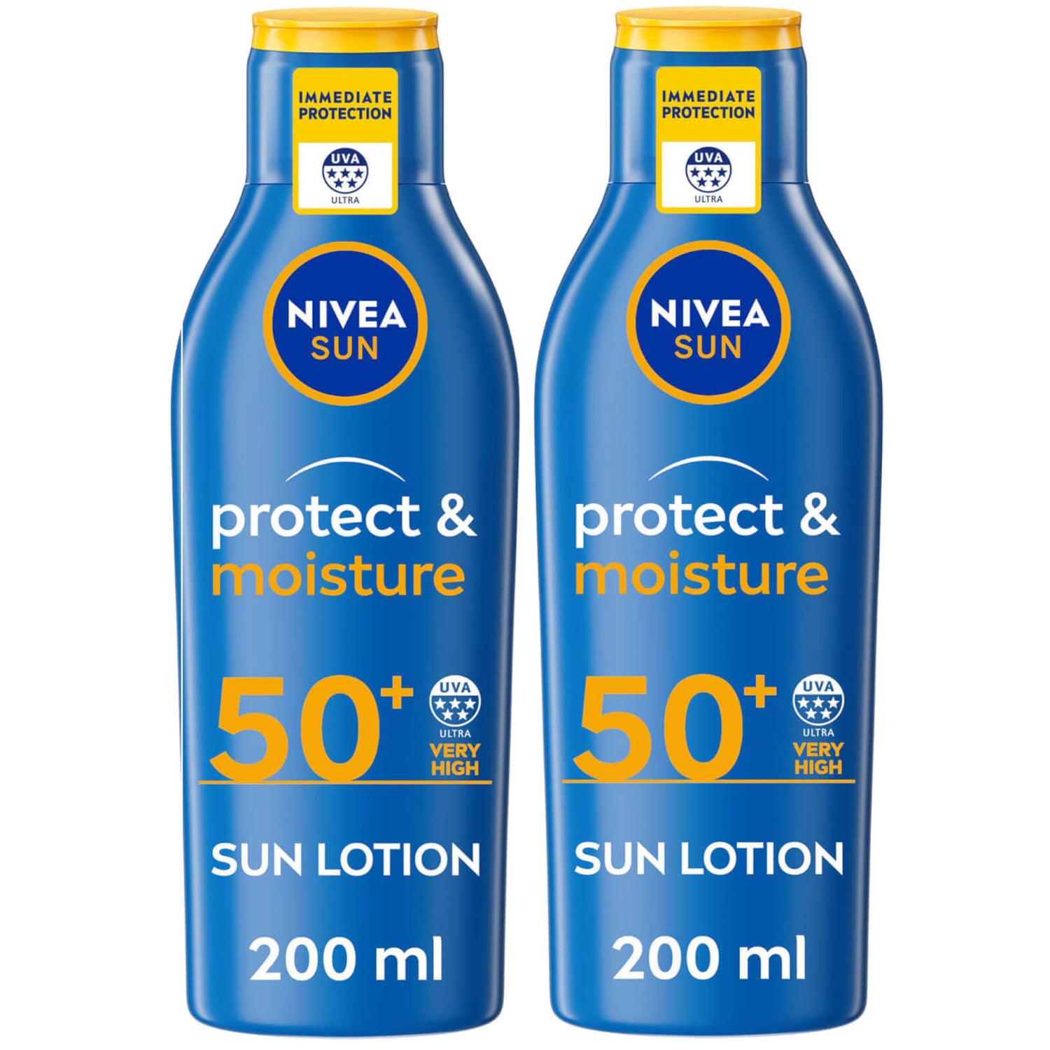 NIVEA SUN Protect and Moisture Sun Cream Lotion SPF50+ 200ml Duo