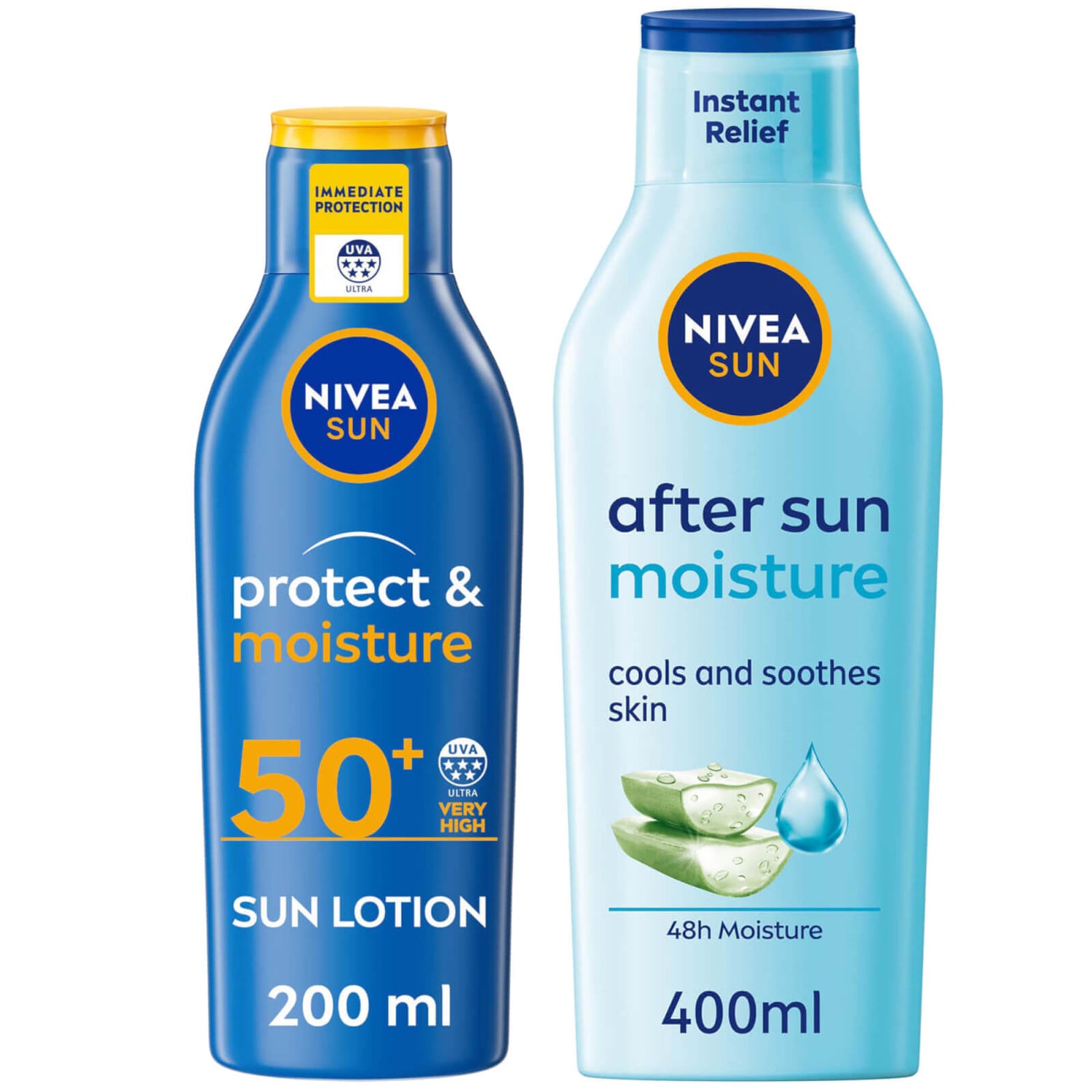 NIVEA SUN Protect and Moisture Sun Cream and Aftersun Duo LOOKFANTASTIC