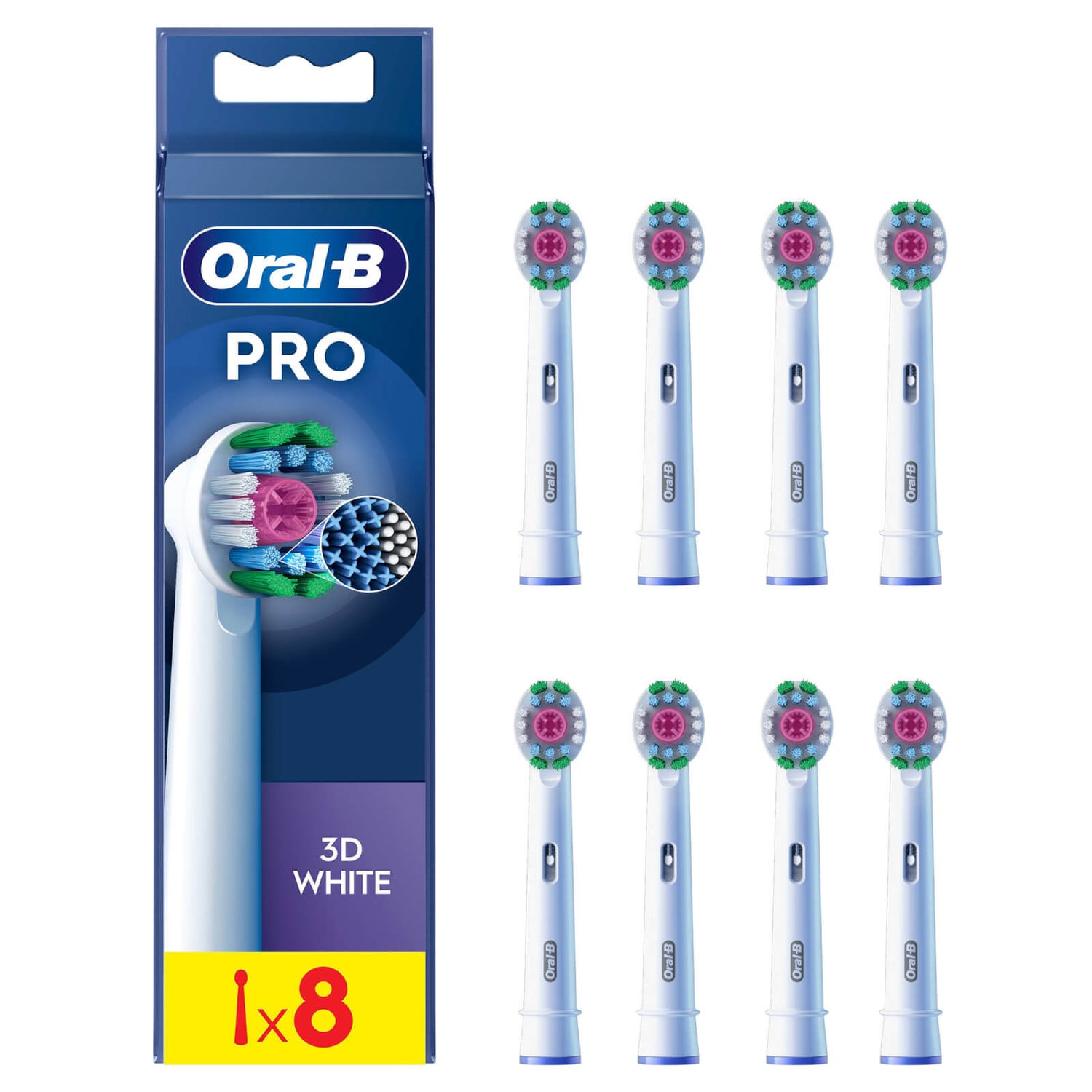 Oral B 3D White Toothbrush Head Pack of 8 Counts OralB UK