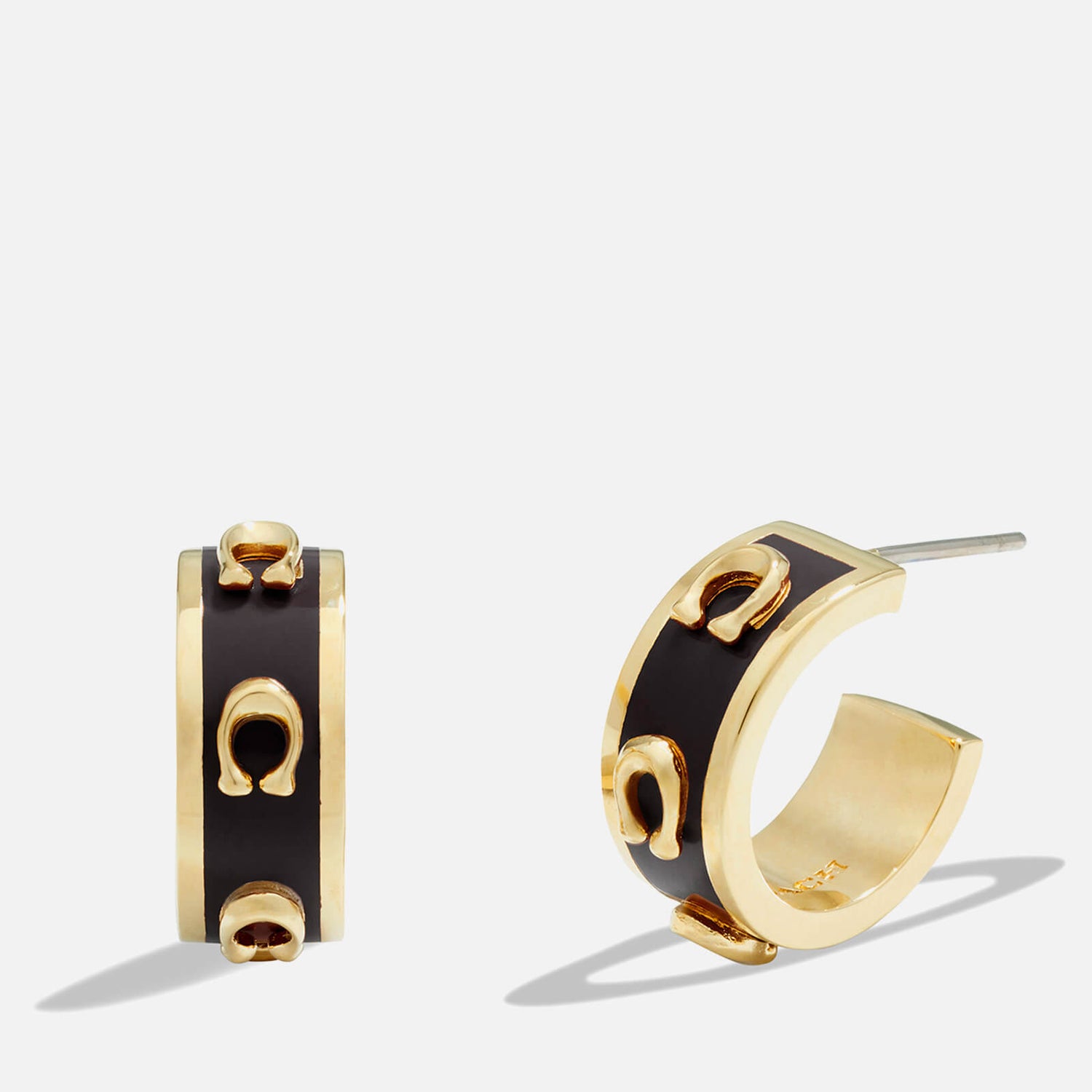 Coach C GoldTone Huggie Earrings