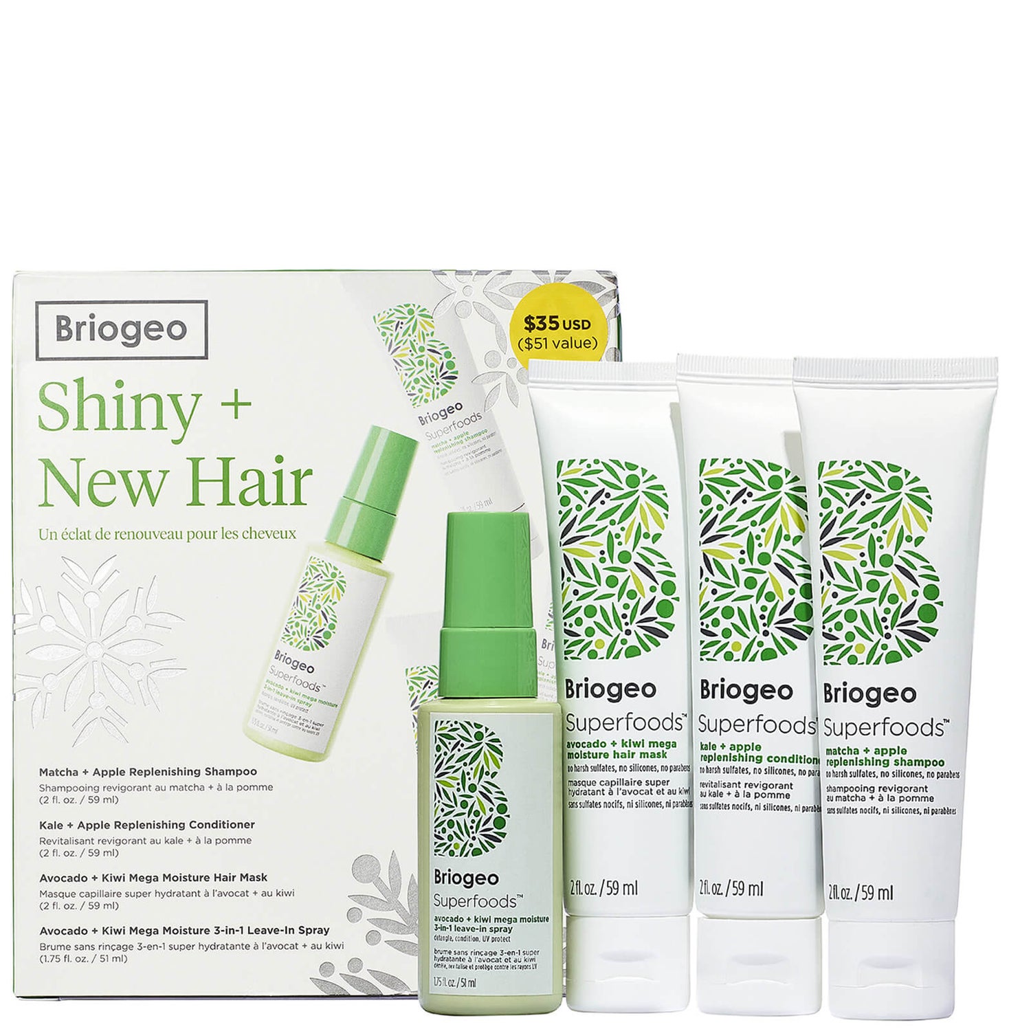 Briogeo Superfoods Moisturizing Travel Set for Softer, Smoother Hair