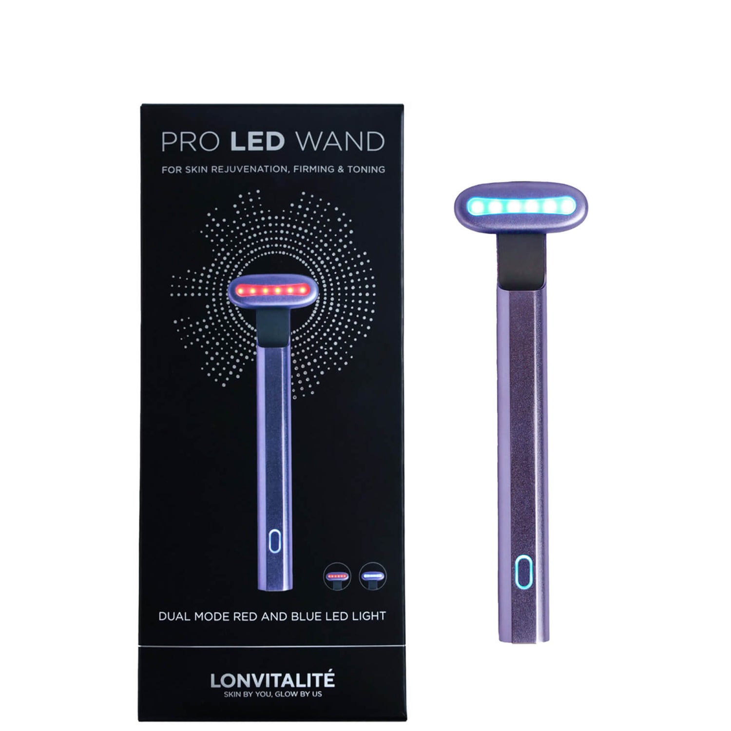 Lonvitalite Pro Led 51 Facial Wand Dual Red and Blue Led Light Therapy