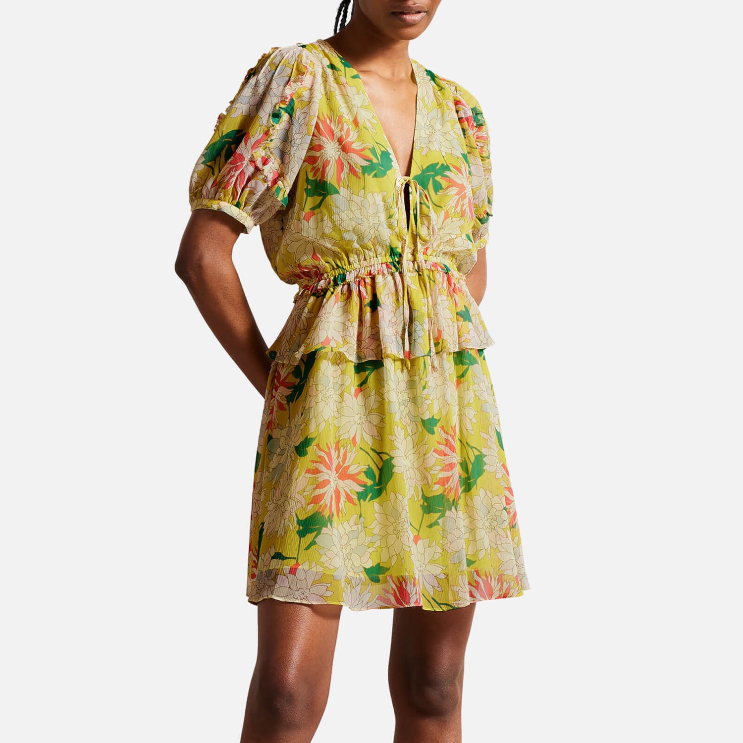Ted Baker Isbella Floral-Print Crepon Mini Dress | TheHut.com