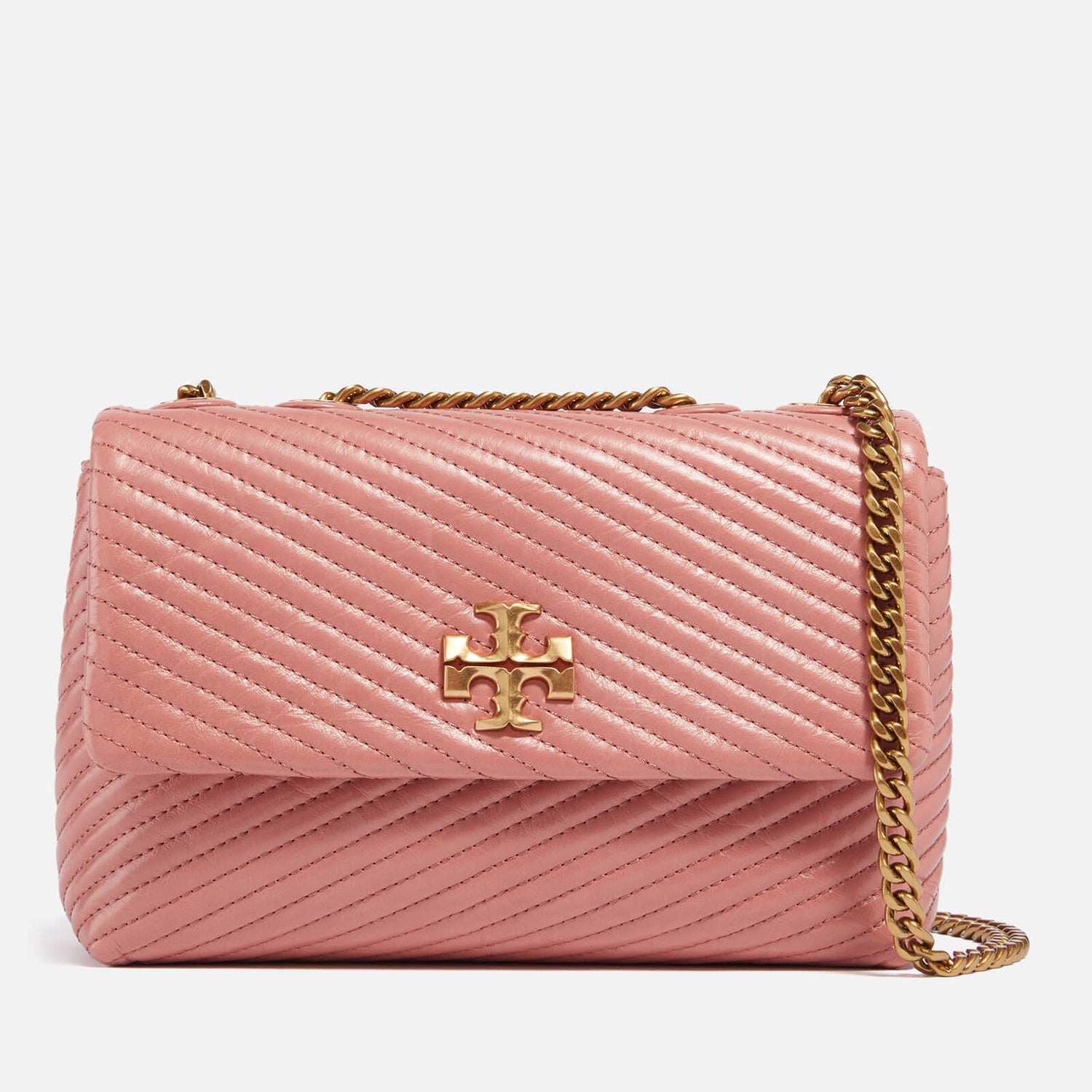 Tory Burch Kira Moto Quilt Small Convertible Shoulder Bag Pink