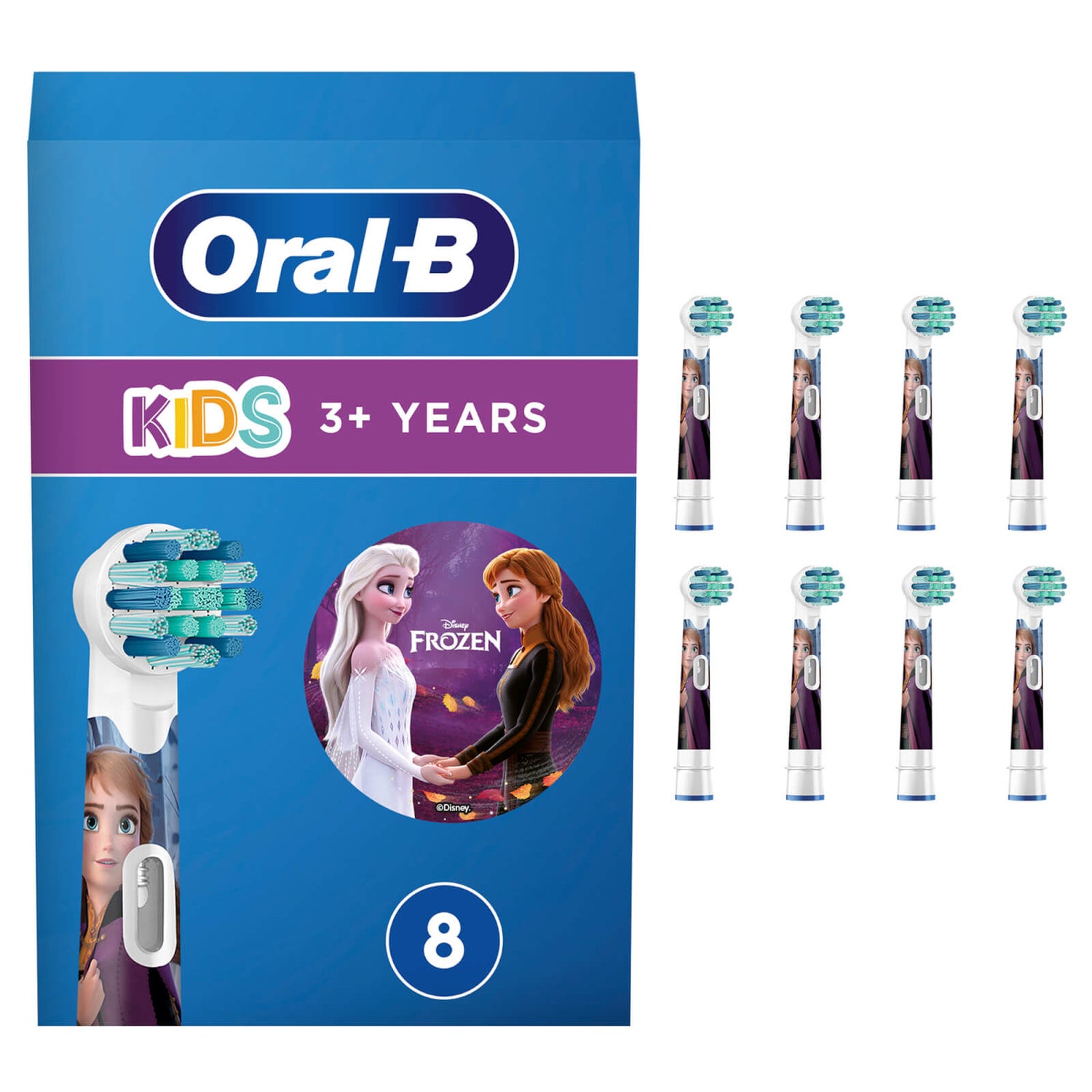Oral B Kids Frozen Brush Heads for Electric Toothbrush Pack of 8