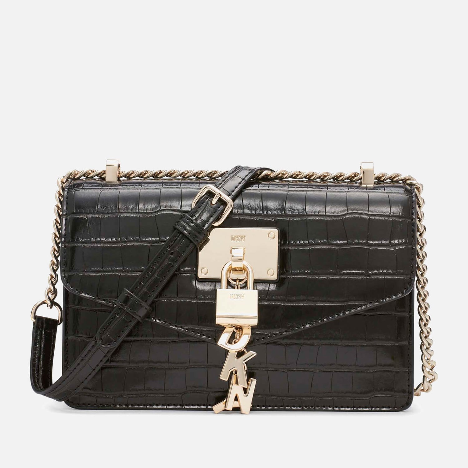 DKNY Women's Elissa Small Flap Shoulder Bag Black 免邮