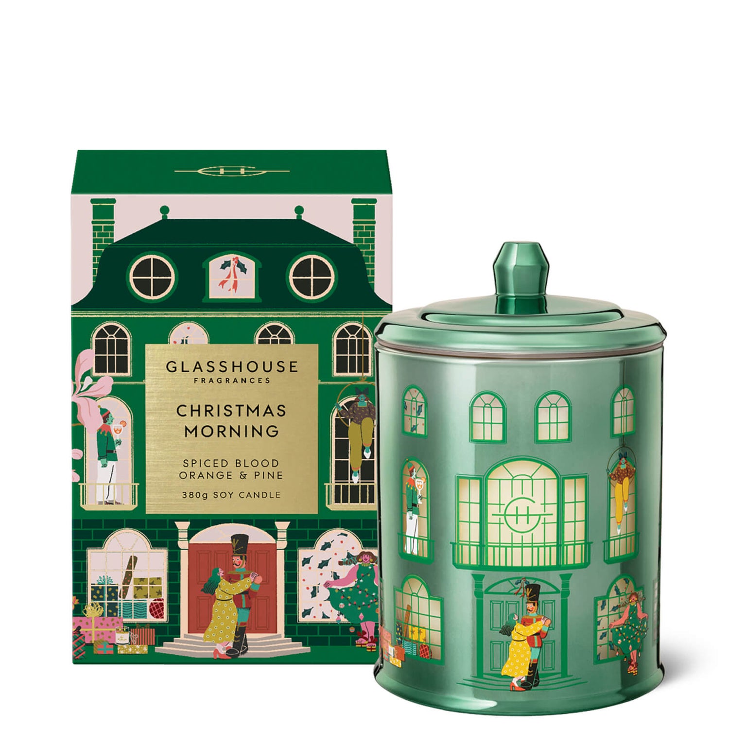 Glasshouse Fragrances Christmas Morning Candle 380g LOOKFANTASTIC