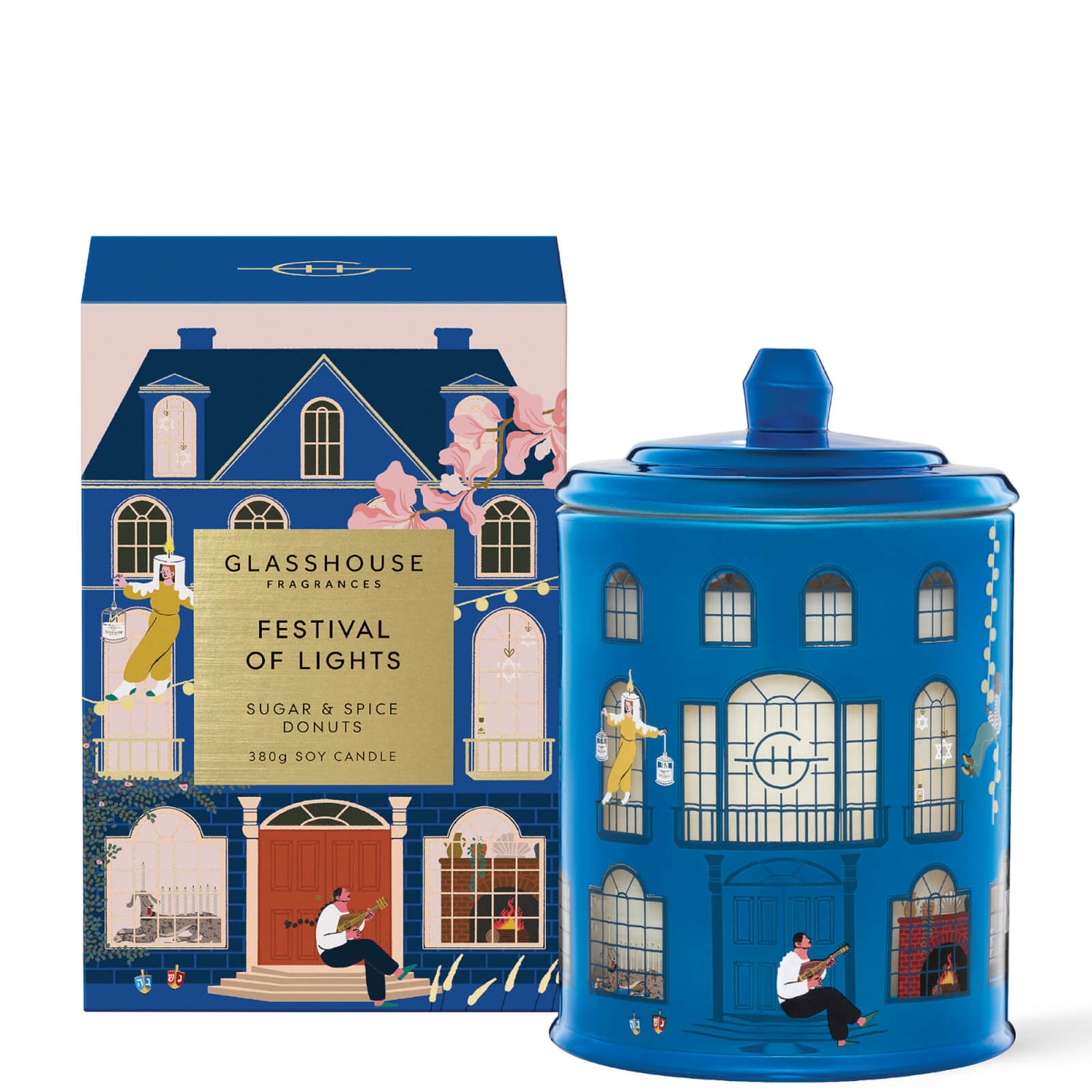 Glasshouse Fragrances Festival of Lights Candle 380g LOOKFANTASTIC AU