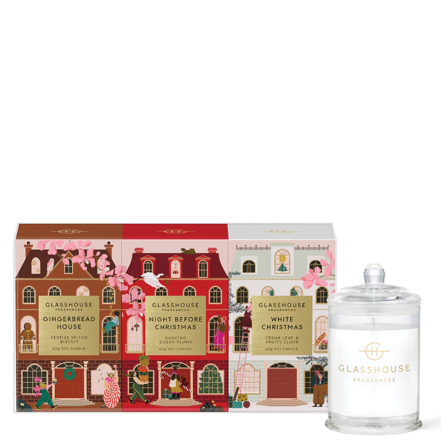 Glasshouse Fragrances Christmas Trio Candles 3 x 60g Buy Online At RY