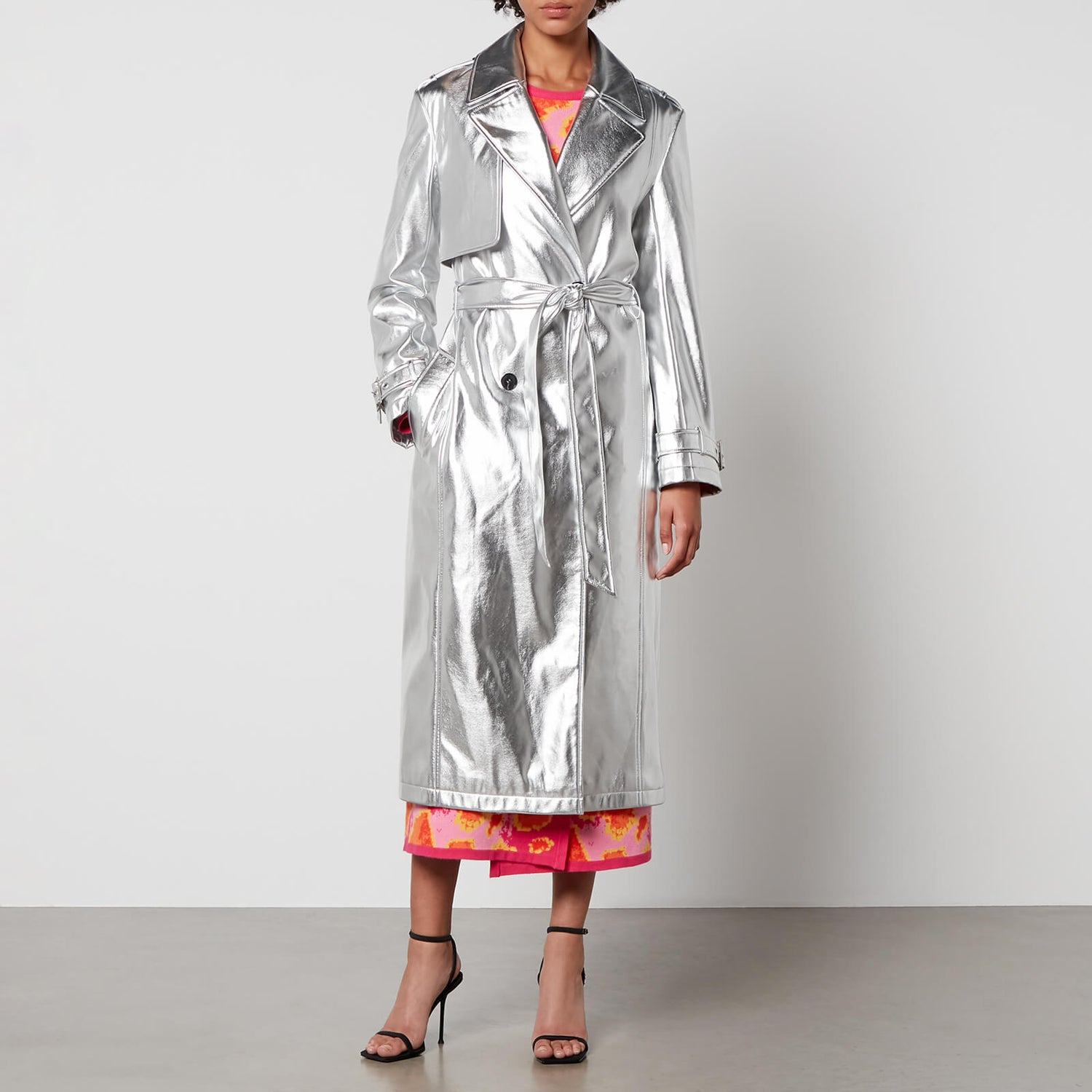 Never Fully Dressed Metallic Vegan Leather Trench Coat TheHut.de