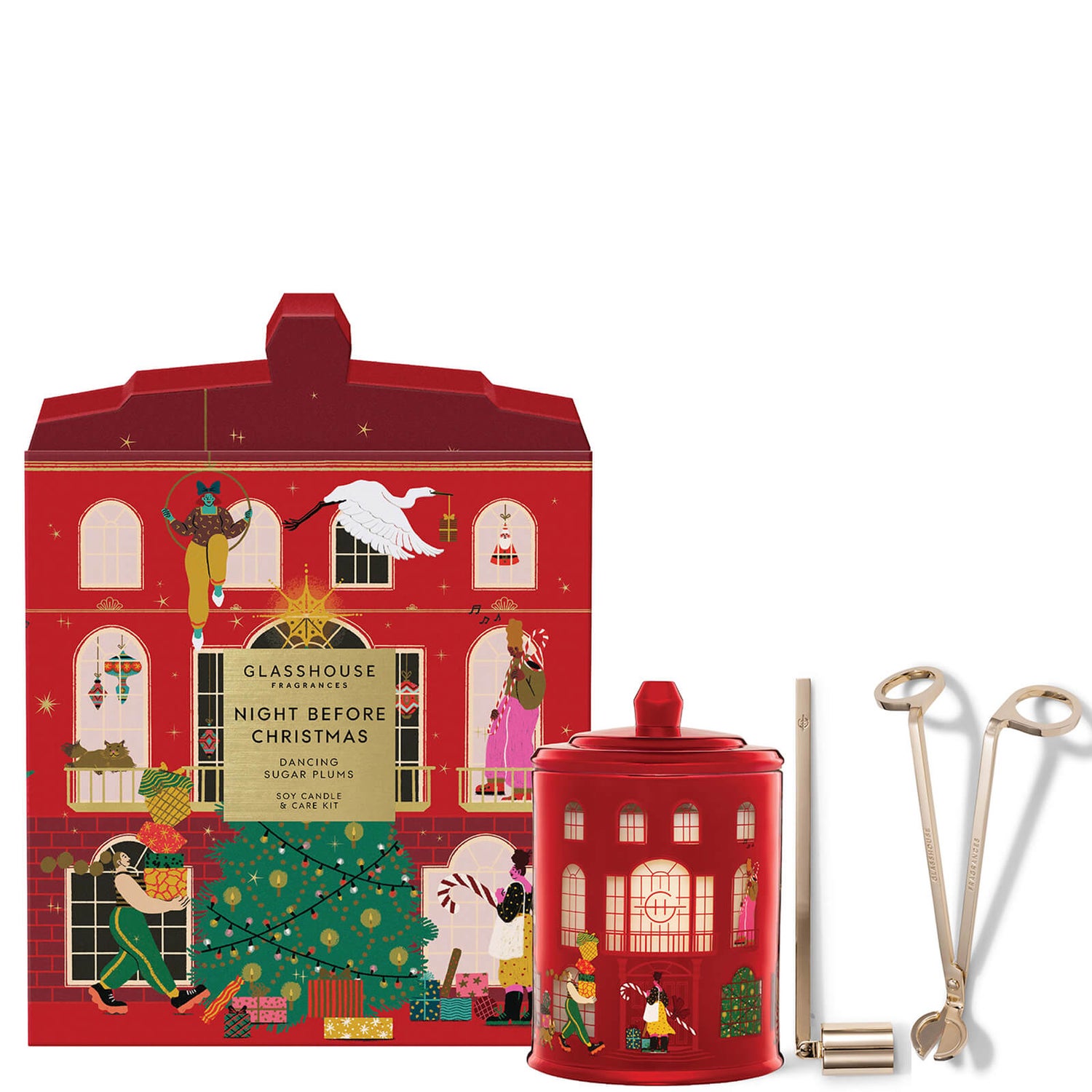 Glasshouse Fragrances Night Before Christmas 380g Candle, Wick Snuffer