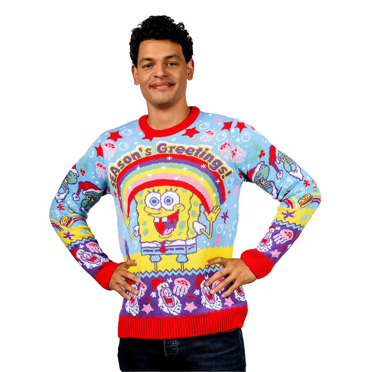 Spongebob Squarepants SEAson's Greetings Christmas Jumper Merchandise Zavvi UK