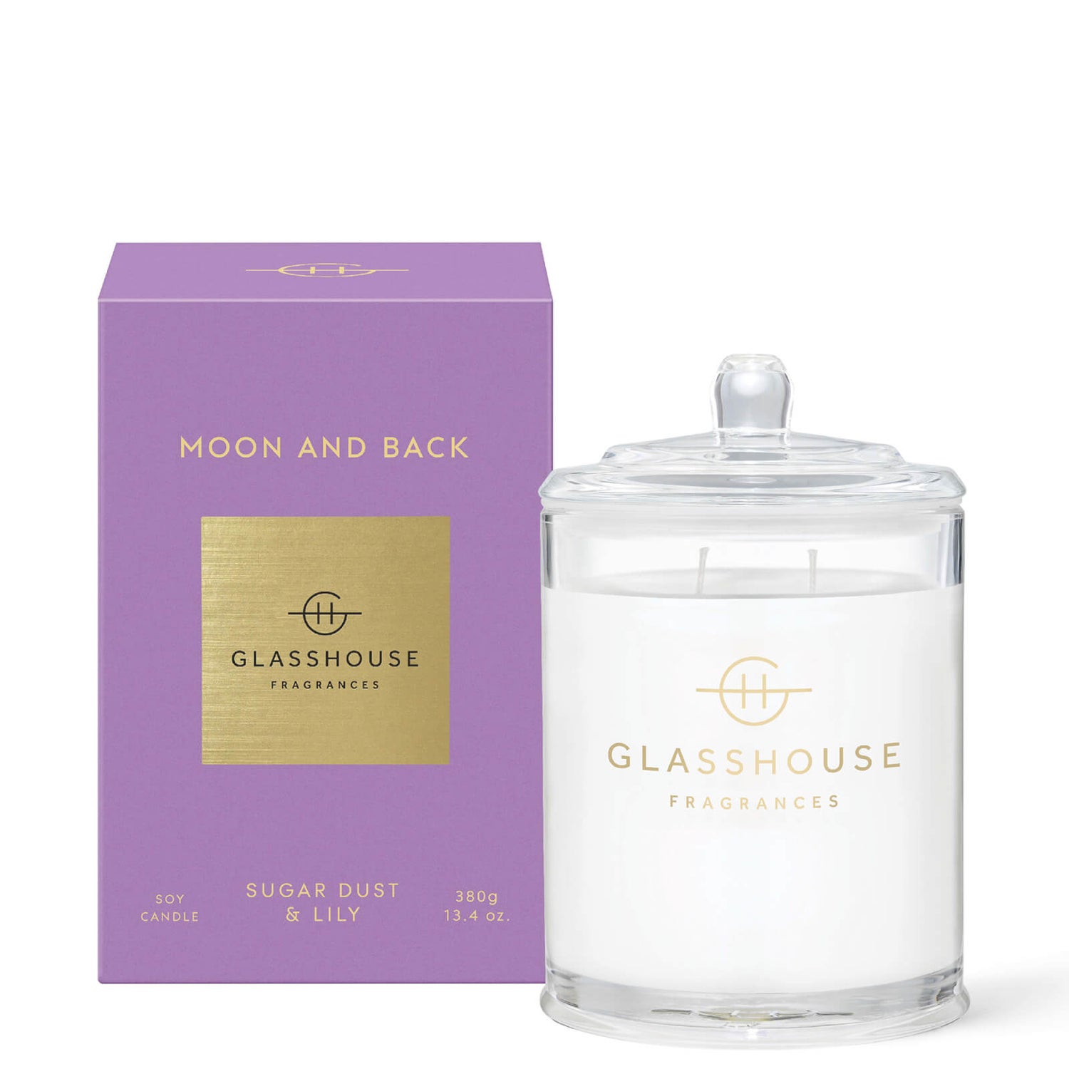 Glasshouse Fragrances Moon and Back Candle 380g LOOKFANTASTIC AU