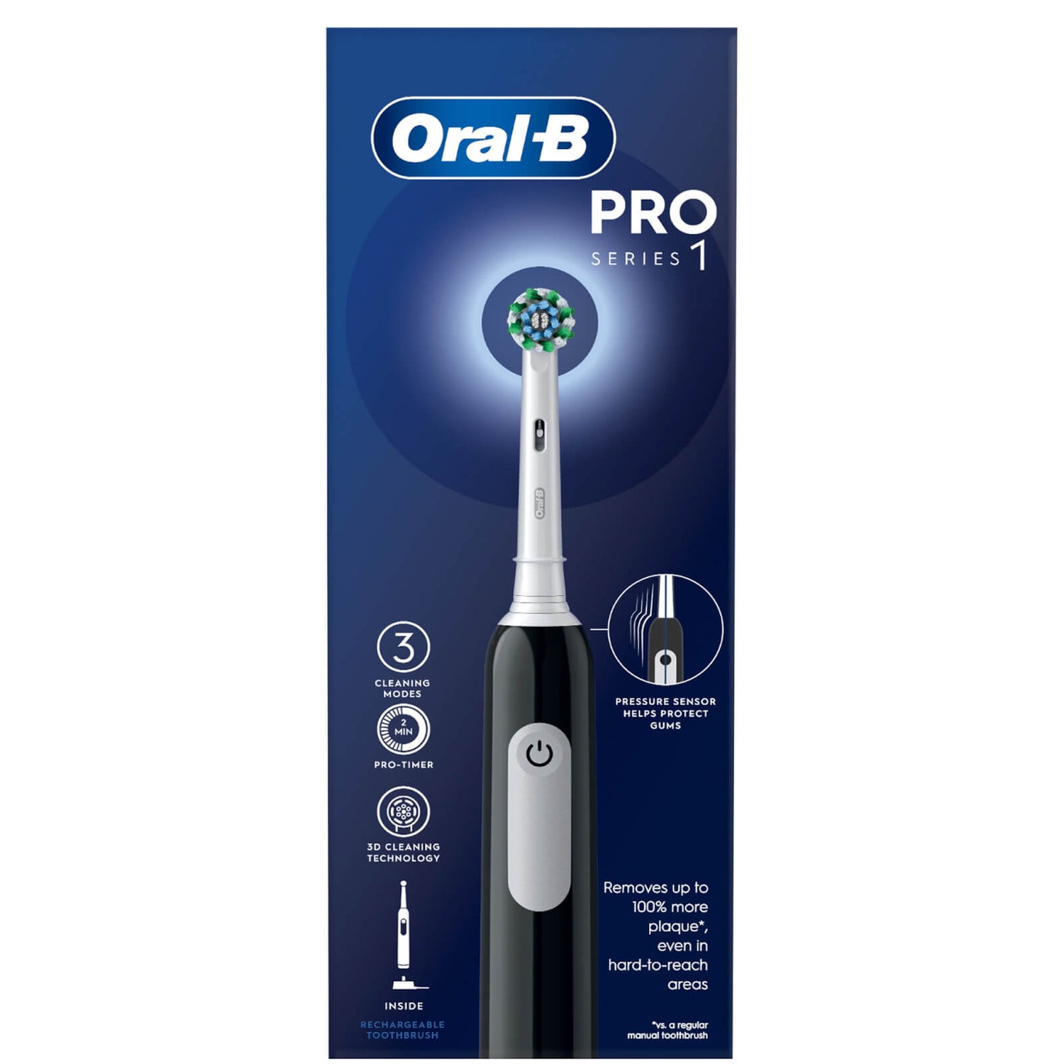 Oral B Pro Series 1 Cross Action Black Electric Rechargeable Toothbrush ...