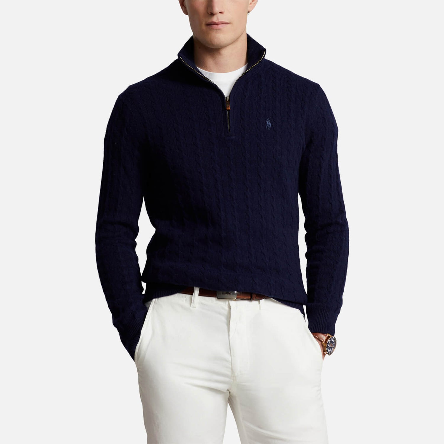 Polo Ralph Lauren Cable-Knit Wool and Cotton-Blend Jumper | TheHut.com