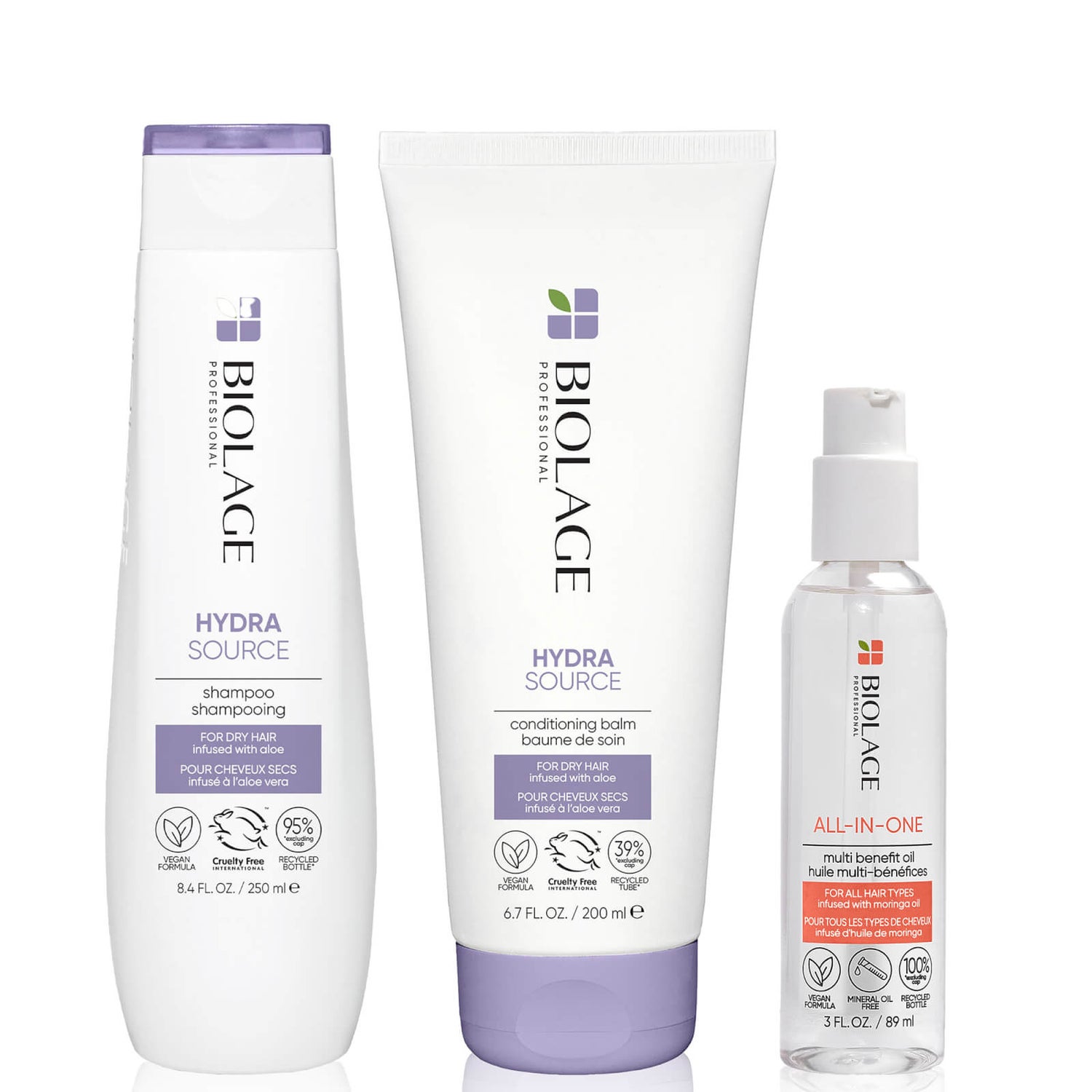 Biolage Hydrasource Hydrating Shampoo, Conditioner and AllinOne Hair