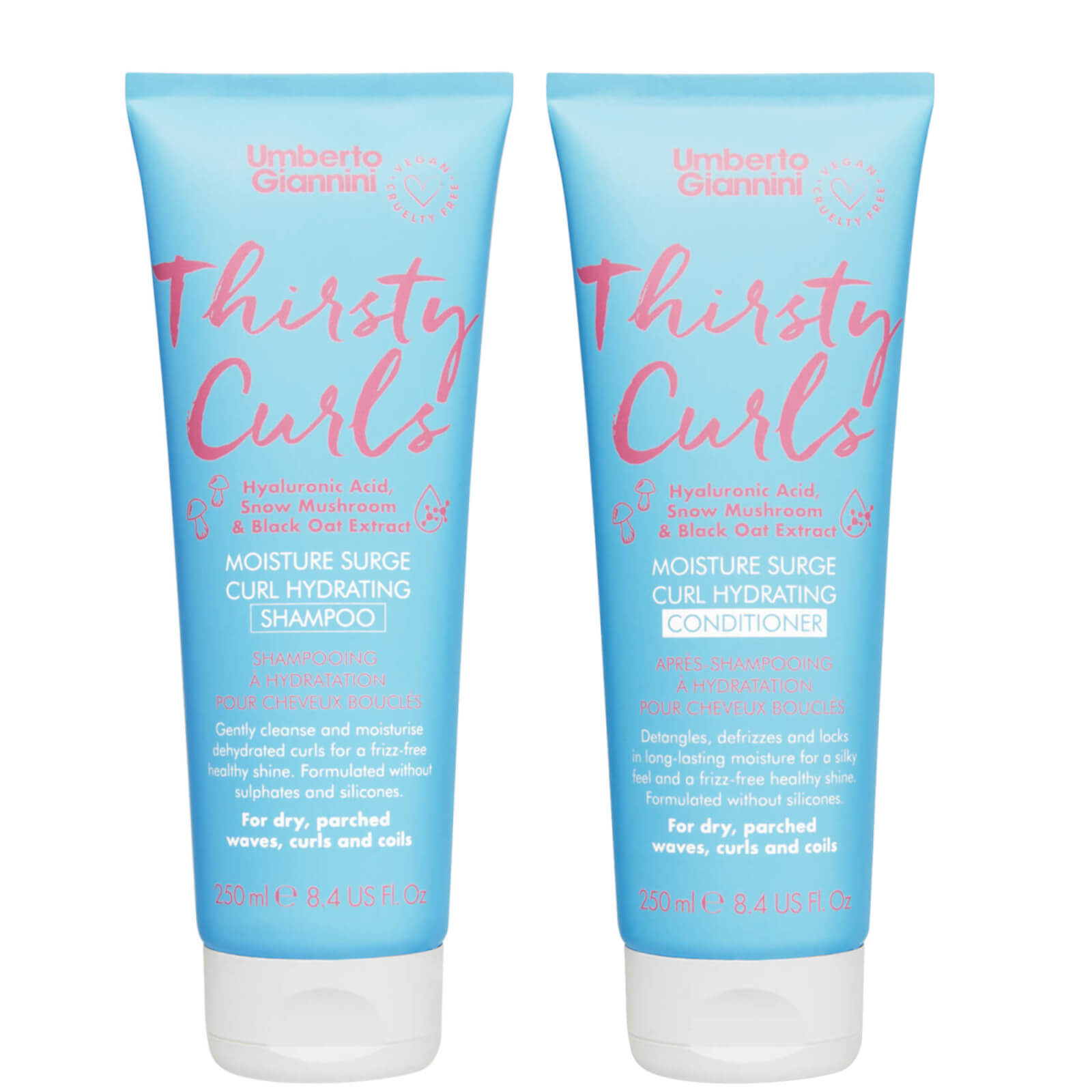 Umberto Giannini Coily Curls Shampoo & Conditioner Set - Vegan, Moisturizing For Curly & Super Curly Hair