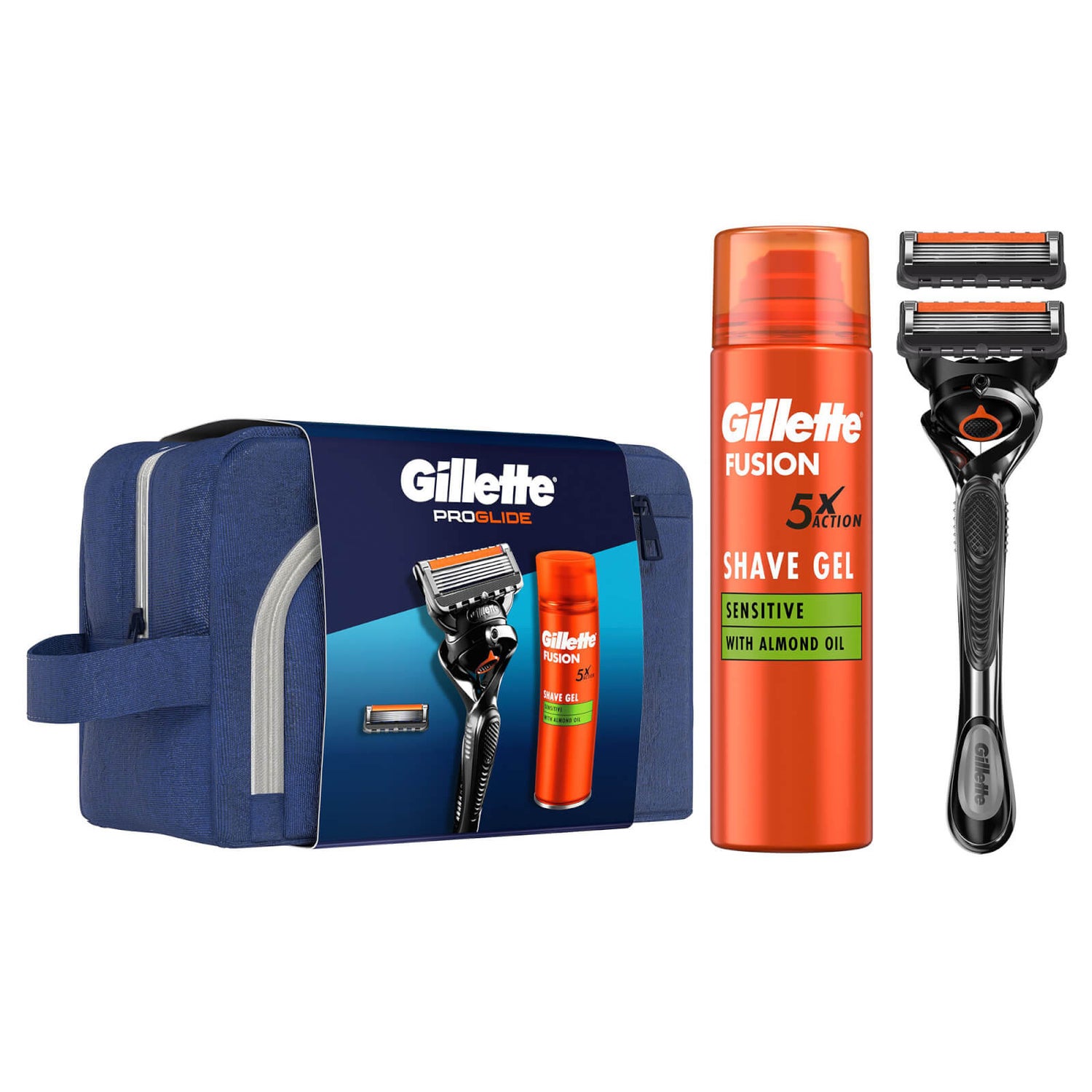 Gillette ProGlide Giftset ProGlide Razor, Fusion Shaving Gel & 2