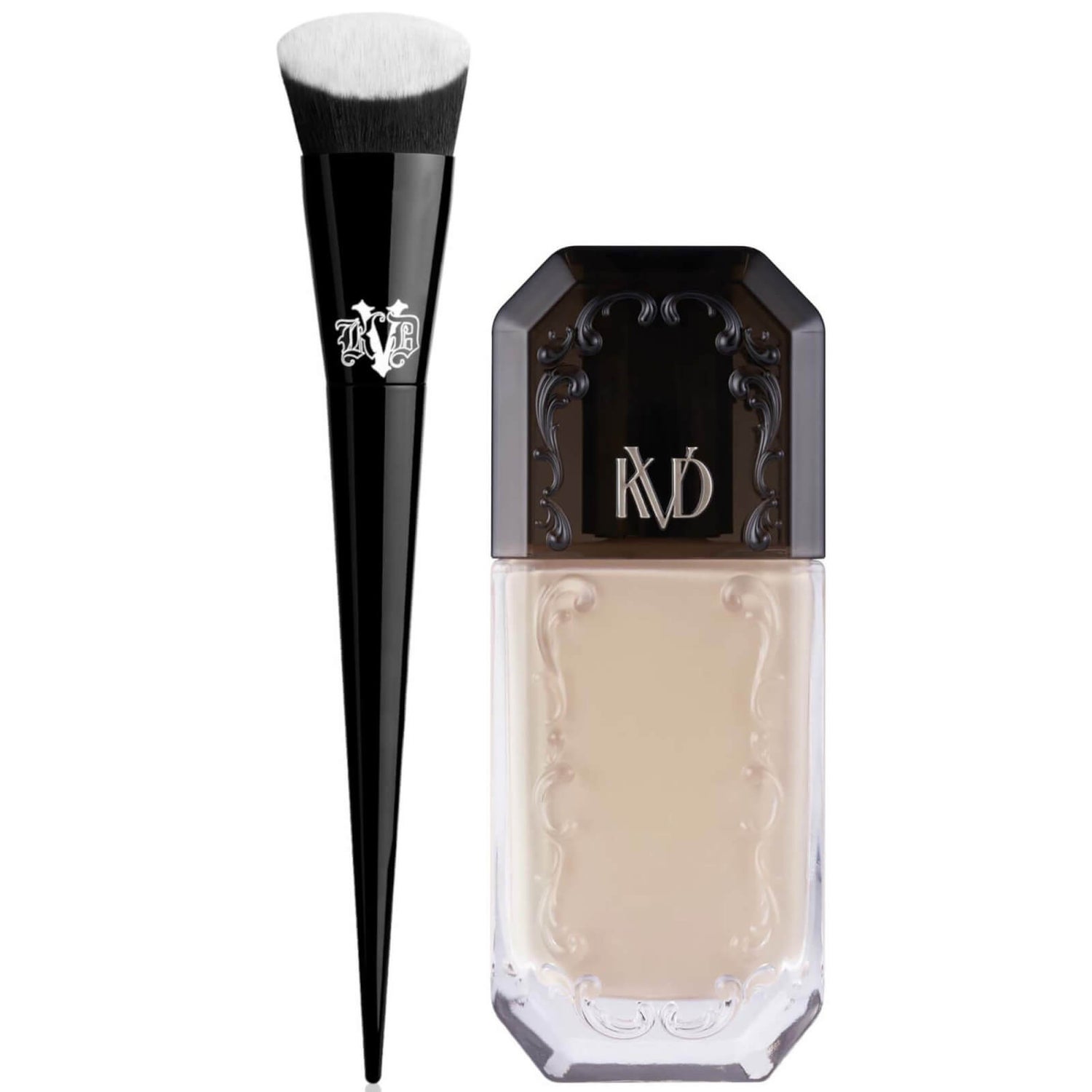 KVD Beauty Lock it Edge Foundation Brush and Beauty Good Apple Full