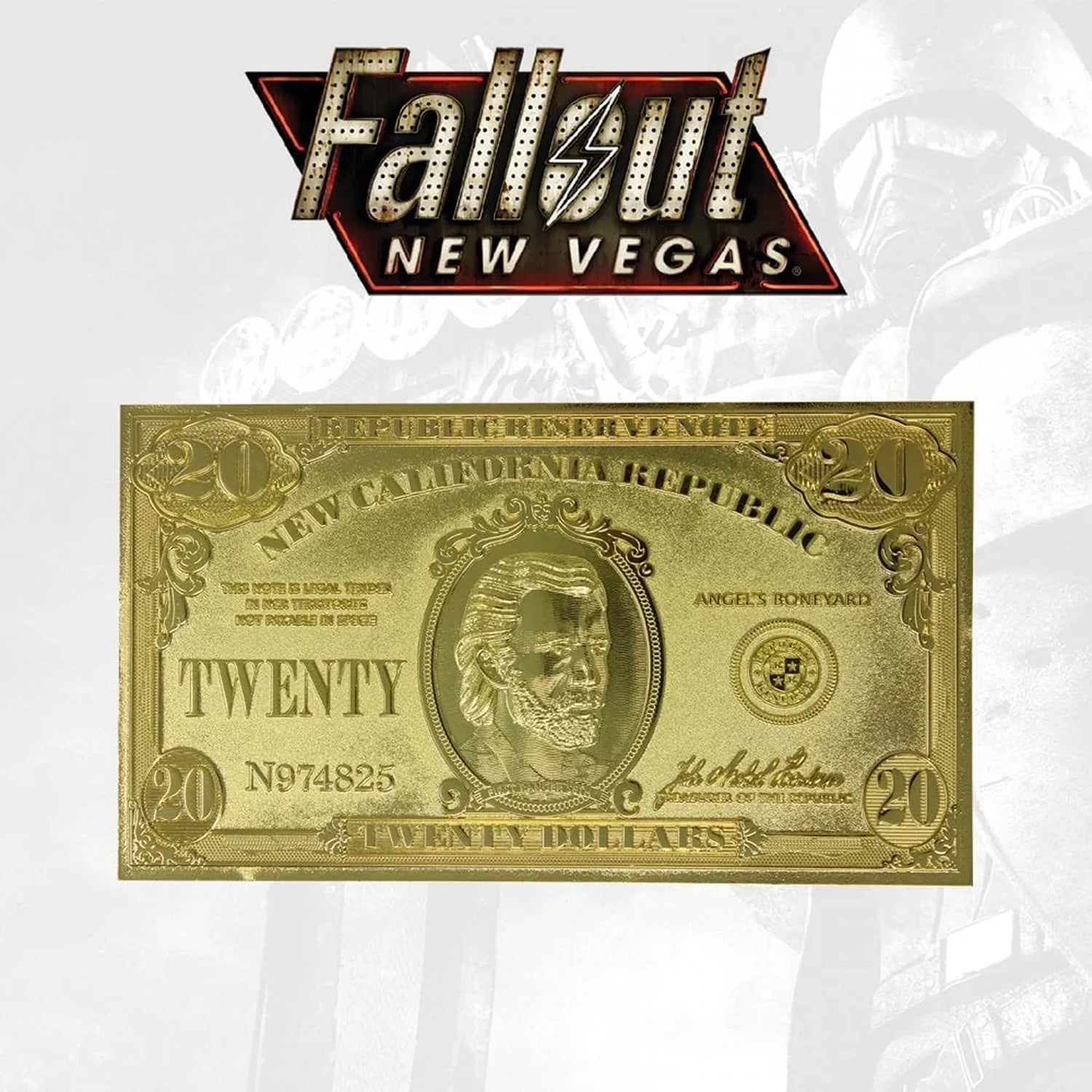 Metal Currency Fallout New Vegas NCR $20 Bill Replica - Limited