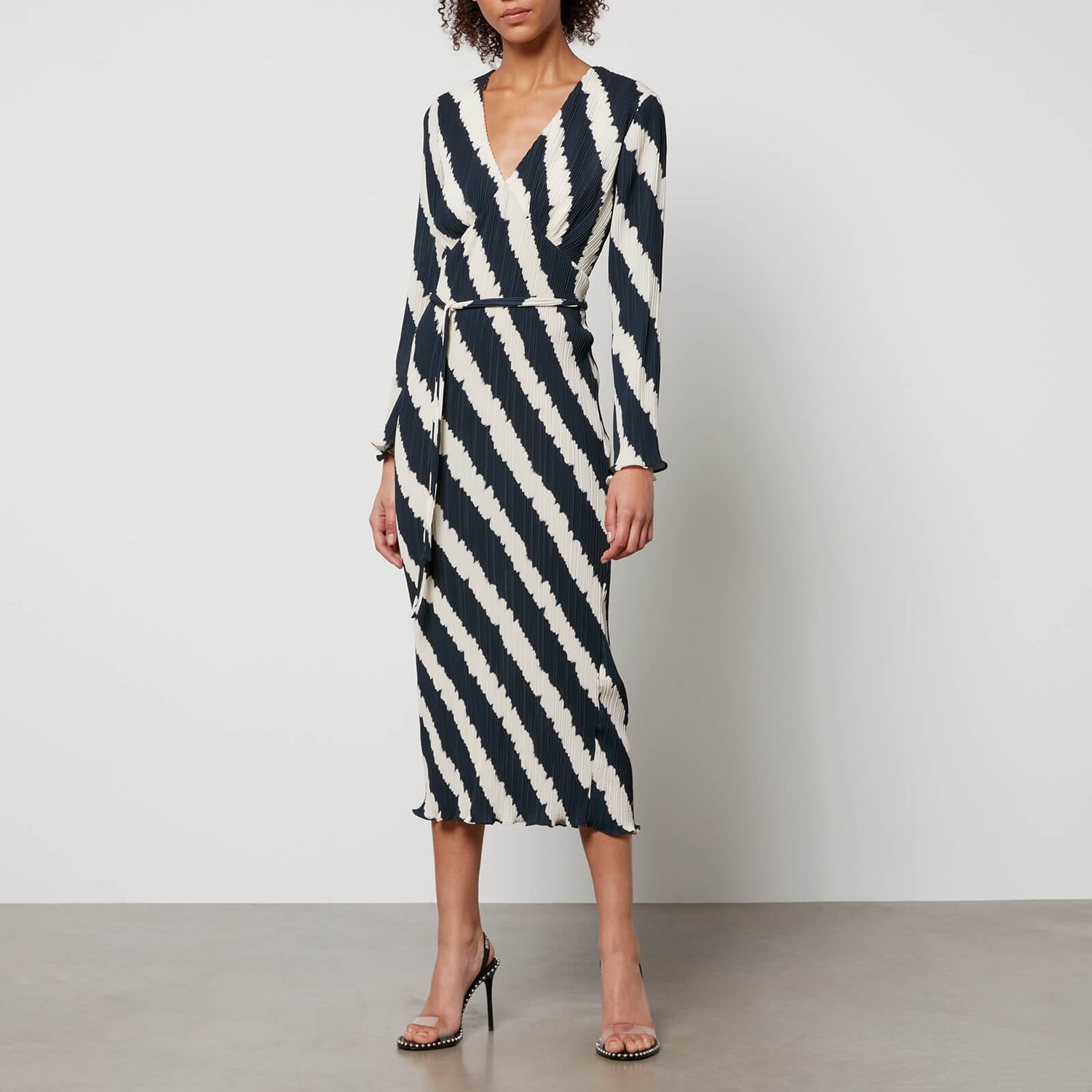 Never Fully Dressed Mono Celeste Striped Plissé Dress | TheHut.com
