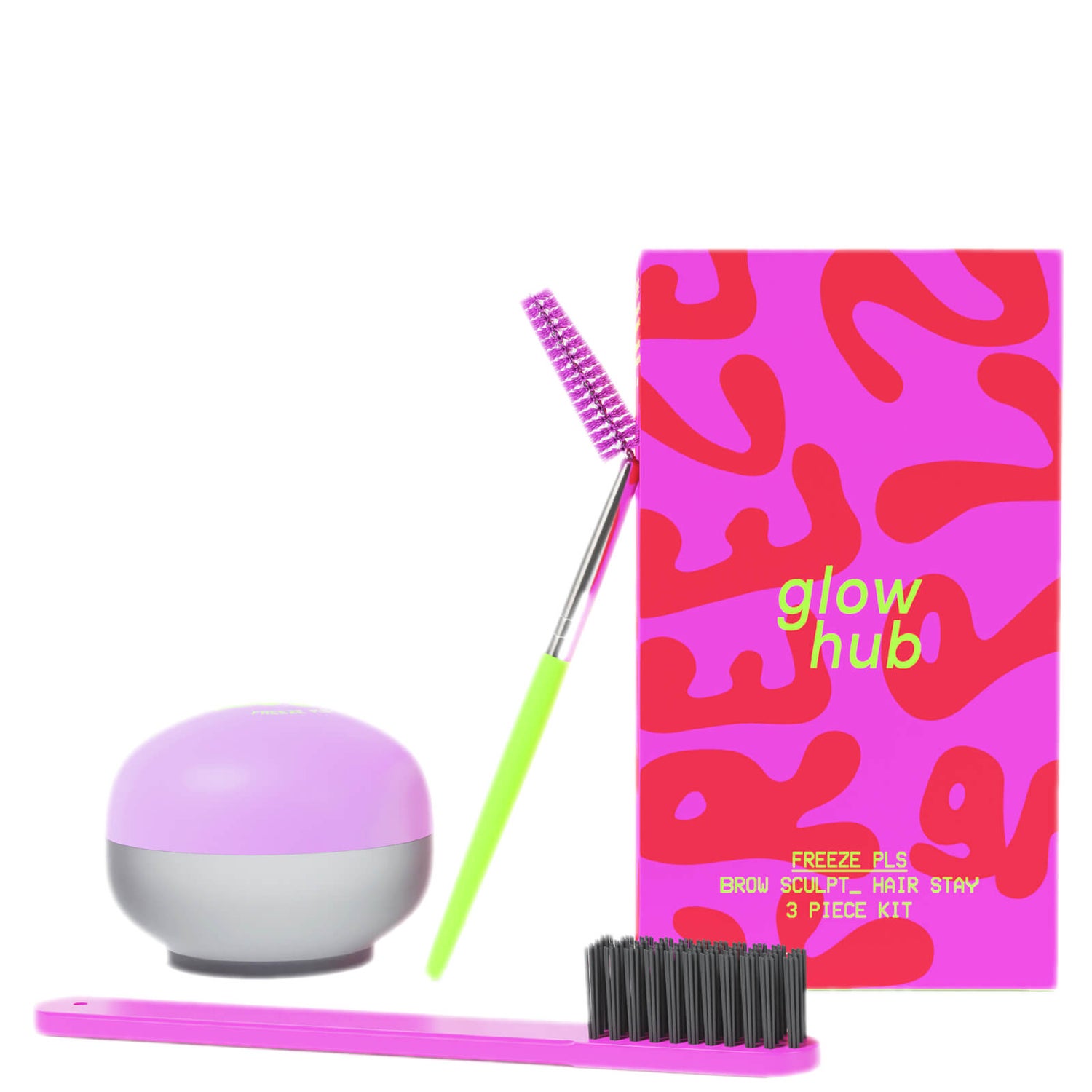 Glow Hub Freeze Pls Brow Wax with Brush and Spoolie LOOKFANTASTIC