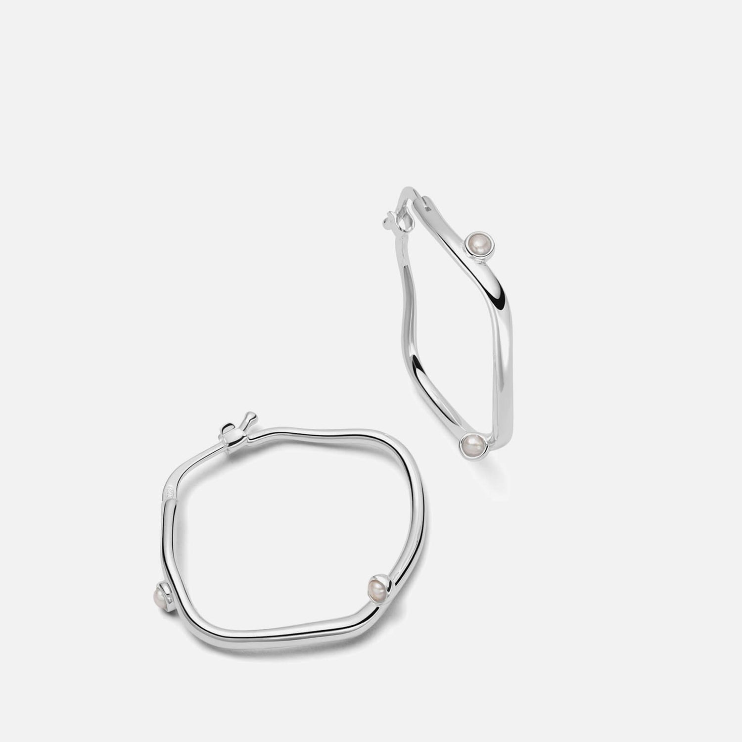 Daisy London X Shrimps Pearl Sterling Silver Hoop Earrings 免邮