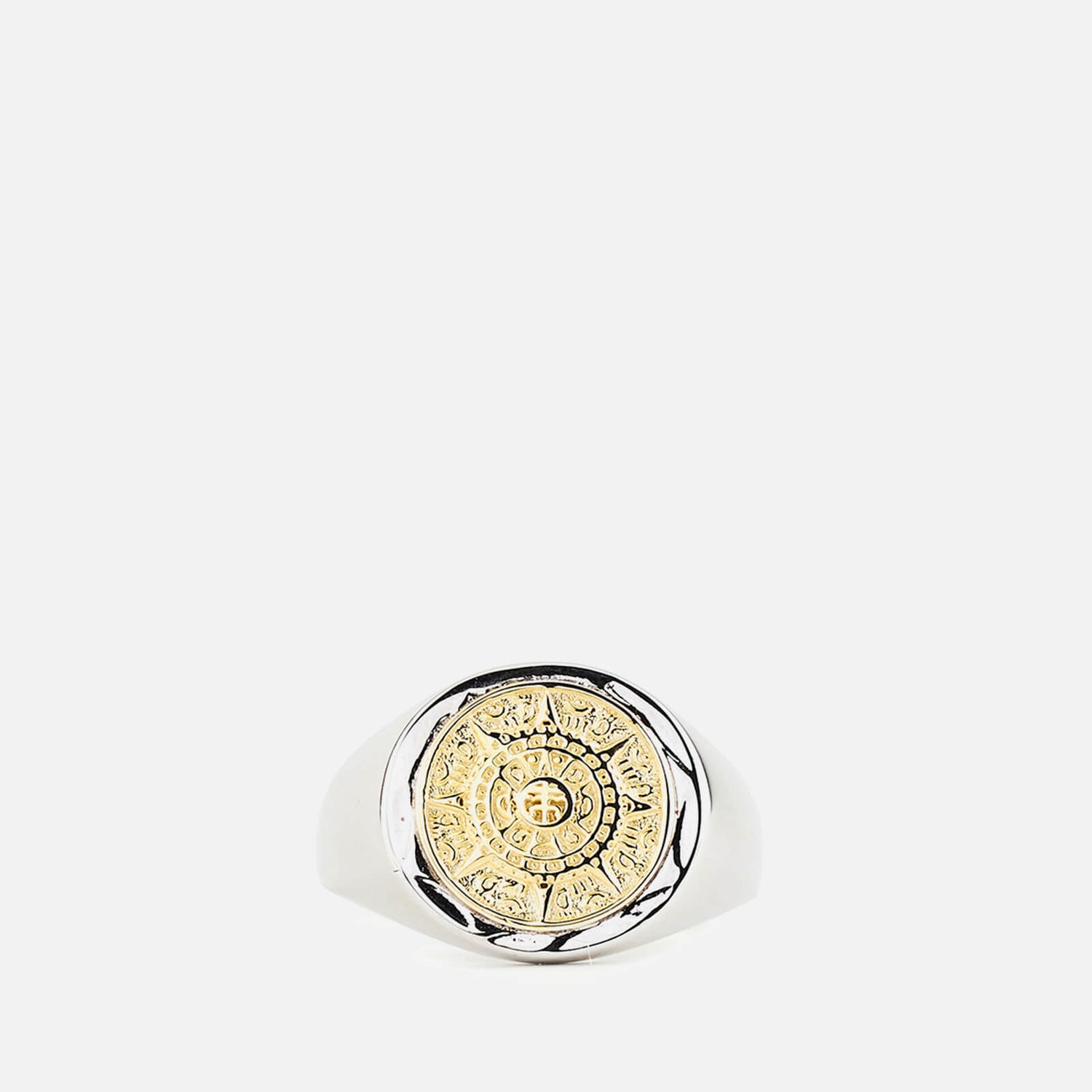 Serge Denimes Gold-Tone Sterling Silver Compass Signet Ring | 免邮