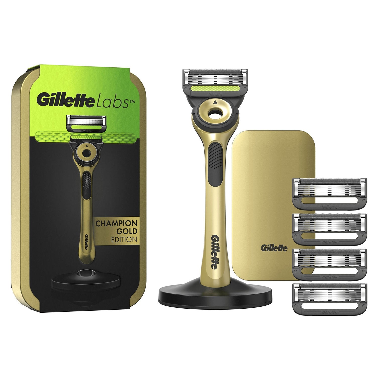 Gillette Labs Razor Champion Gold Edition with Travel Case & 4 Spare ...