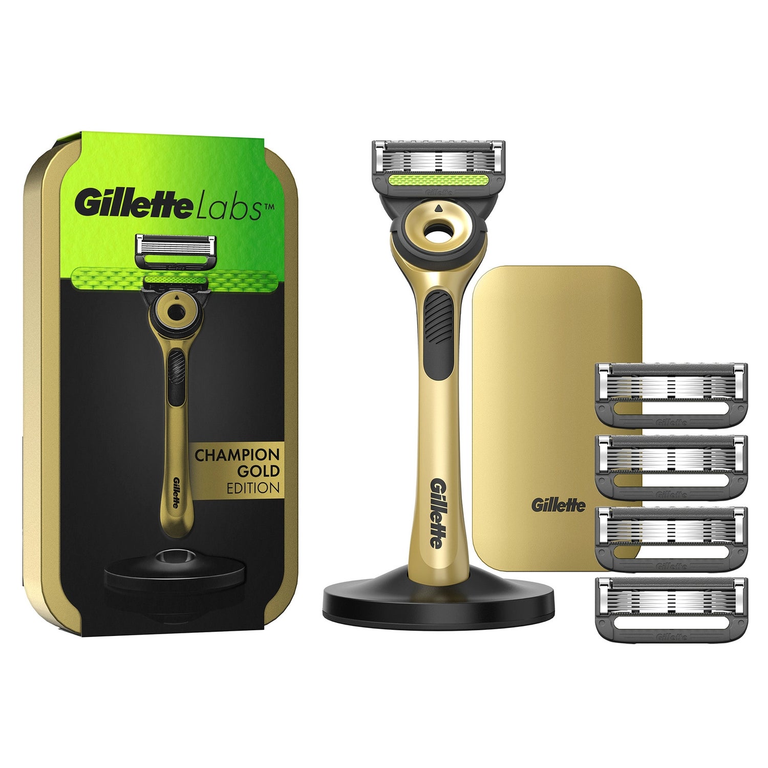 Gillette Labs Razor Champion Gold Edition with Travel Case & 4 Spare