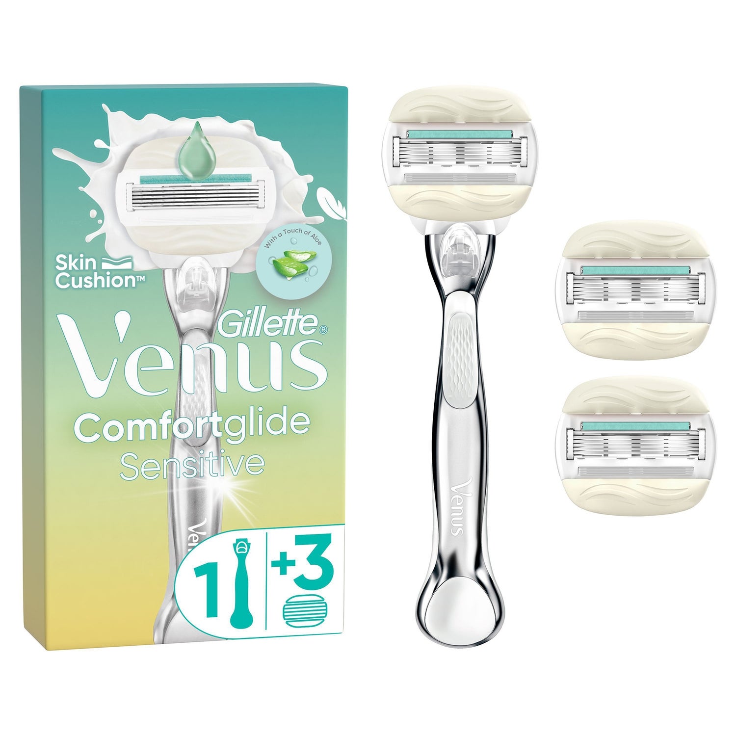 Venus ComfortGlide Sensitive Razor Shaving Kit Gillette UK