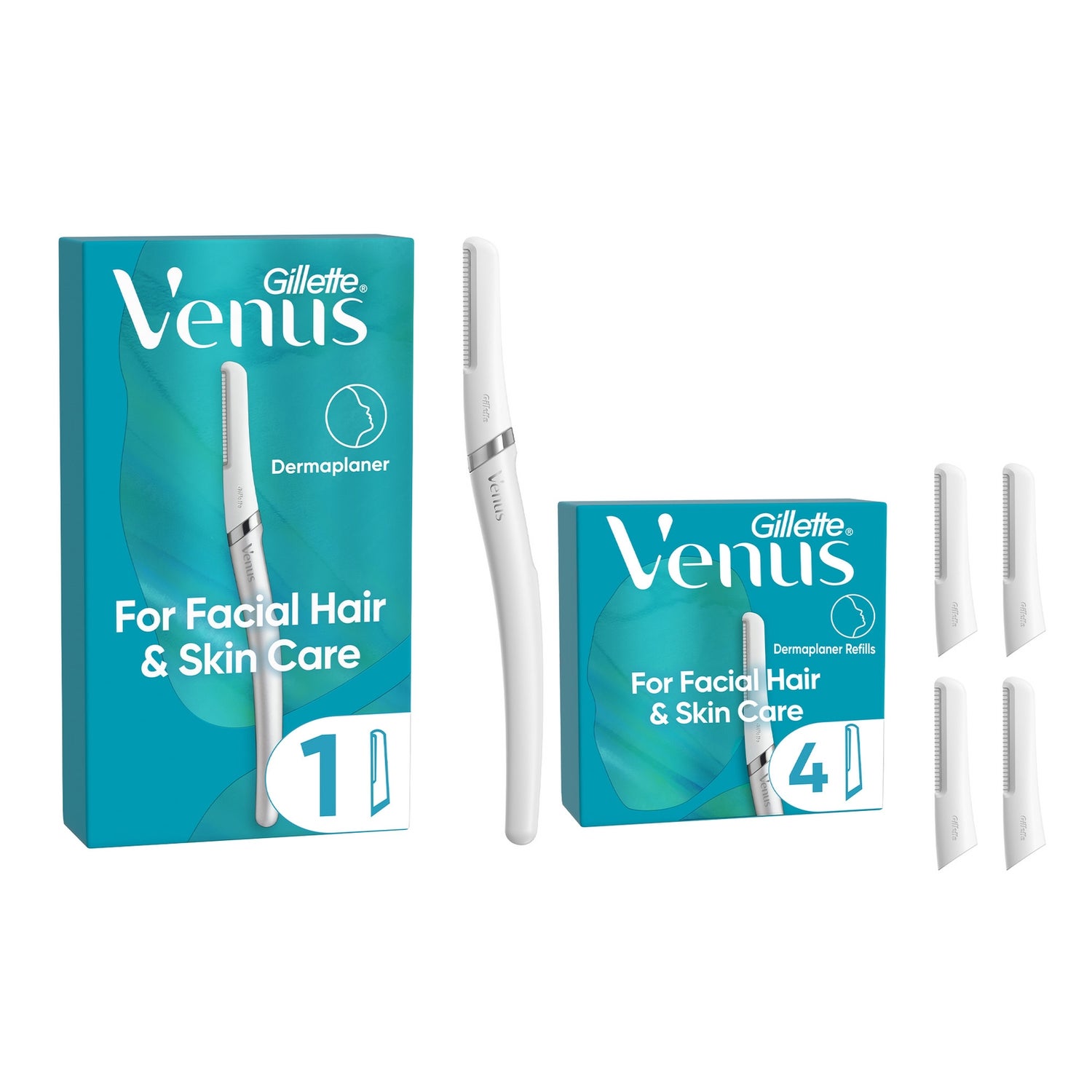 Venus Facial Hair & Skincare Exfoliating Dermaplaning Kit Gillette UK