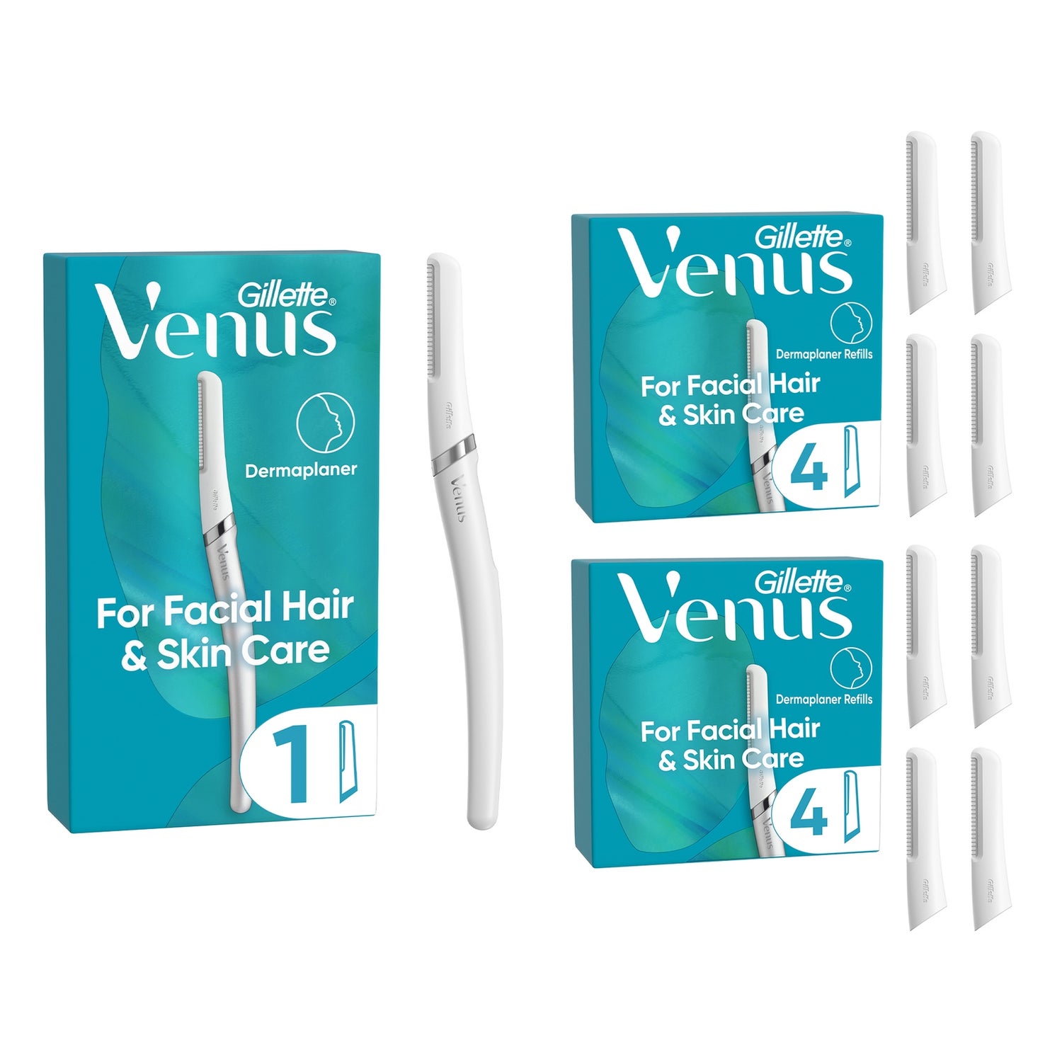 Venus Facial Hair & Skin Dermaplaning Razor Shaving Kit Gillette UK