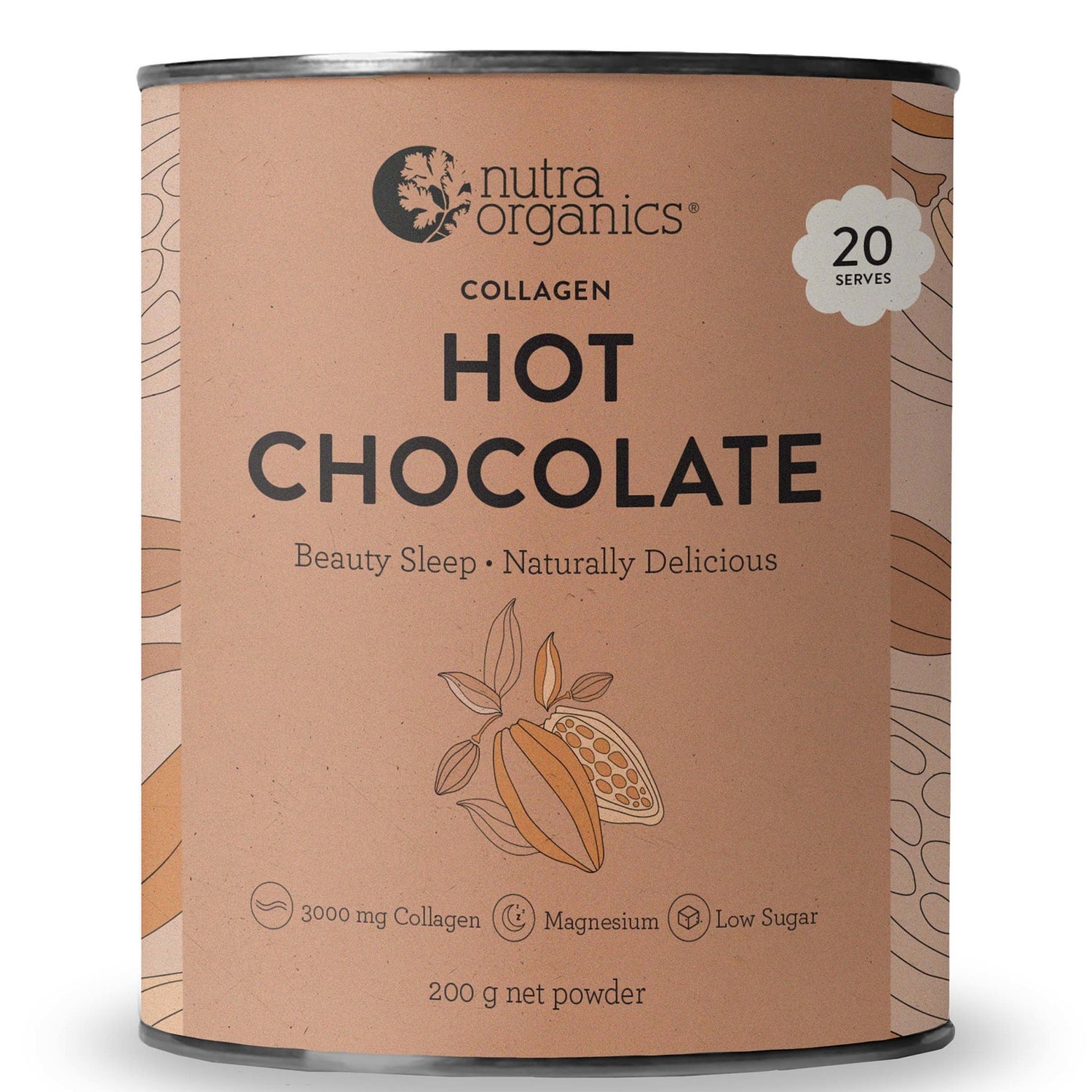 Nutra Organics Collagen Hot Chocolate Powder 200g | LOOKFANTASTIC AU