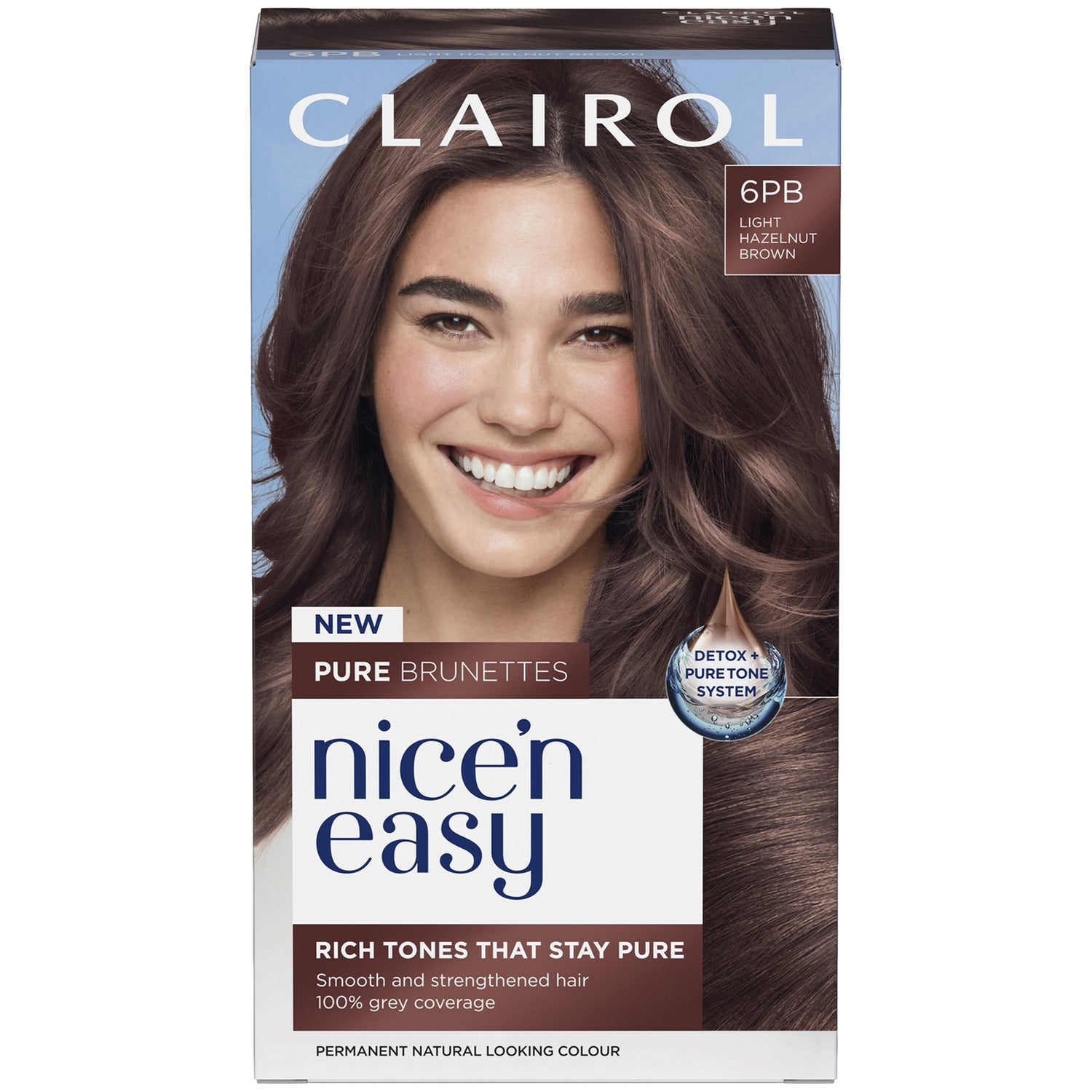 Clairol Nice'n Easy Crème, Pure Permanent Hair Dye, 6PB Light