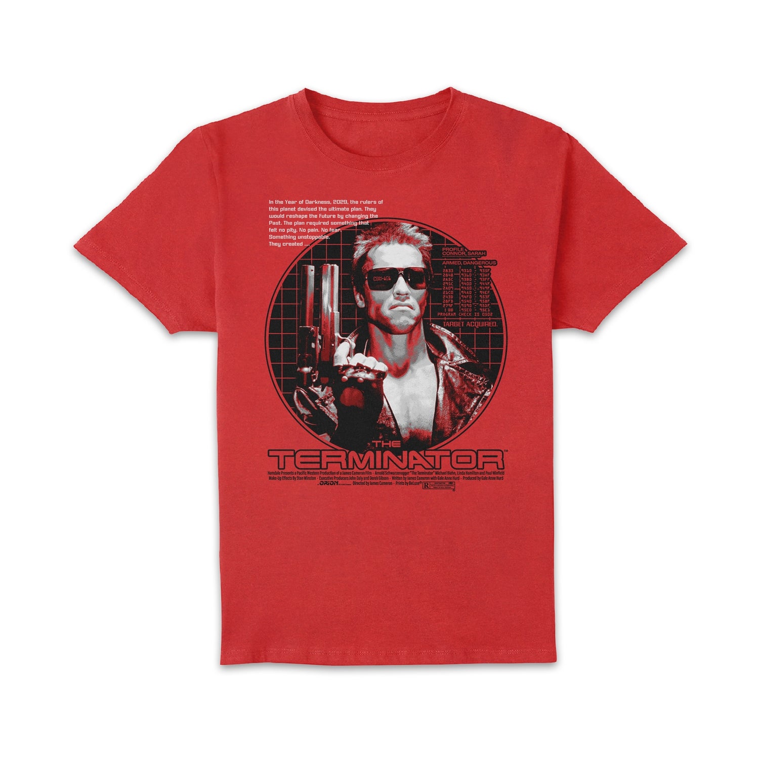The Terminator Target Acquired Unisex TShirt Red Clothing Zavvi US