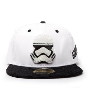 Star Wars Snapback Cap with Stormtrooper Embroidery and Black Bill - White