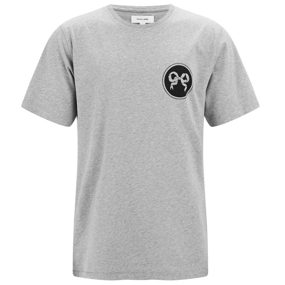 Soulland Men's Ribbon Printed T-Shirt - Grey Melange